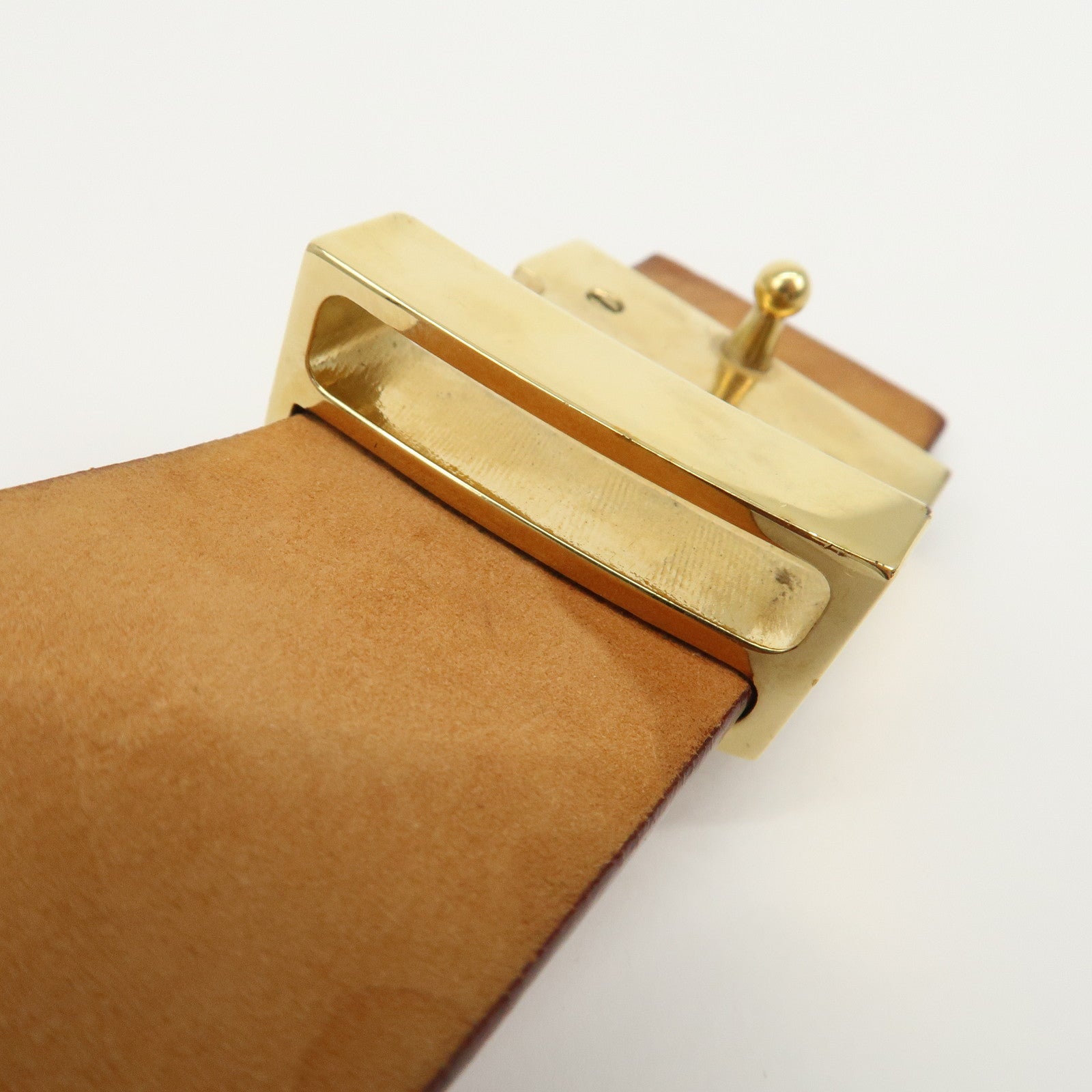 Louis Vuitton Leather Ceinture LV Initial Belt 80/32 Caramel M6901