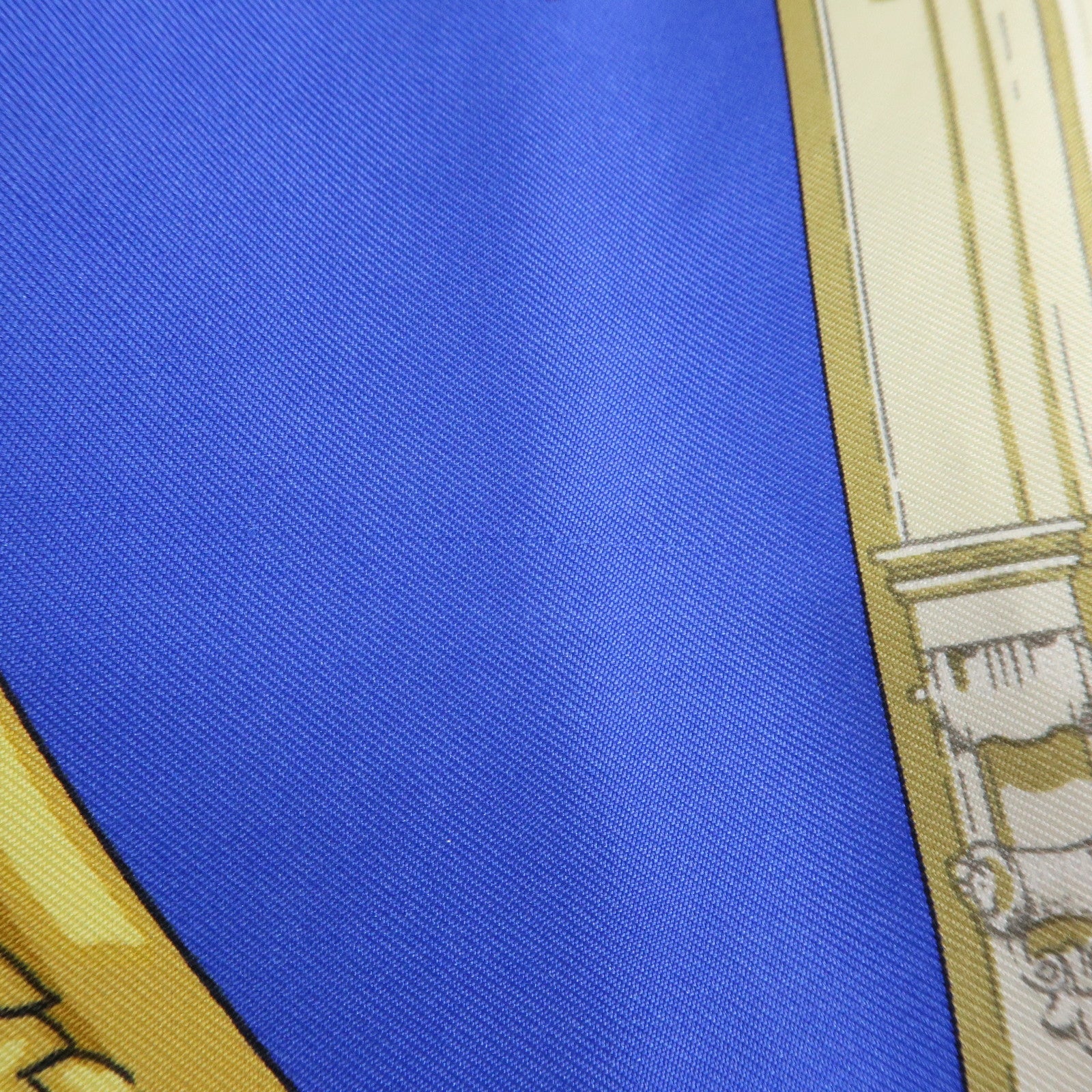 HERMES Carre 90 Silk 100% Scarf HOMMAGE A CHARLES GARNIER Blue