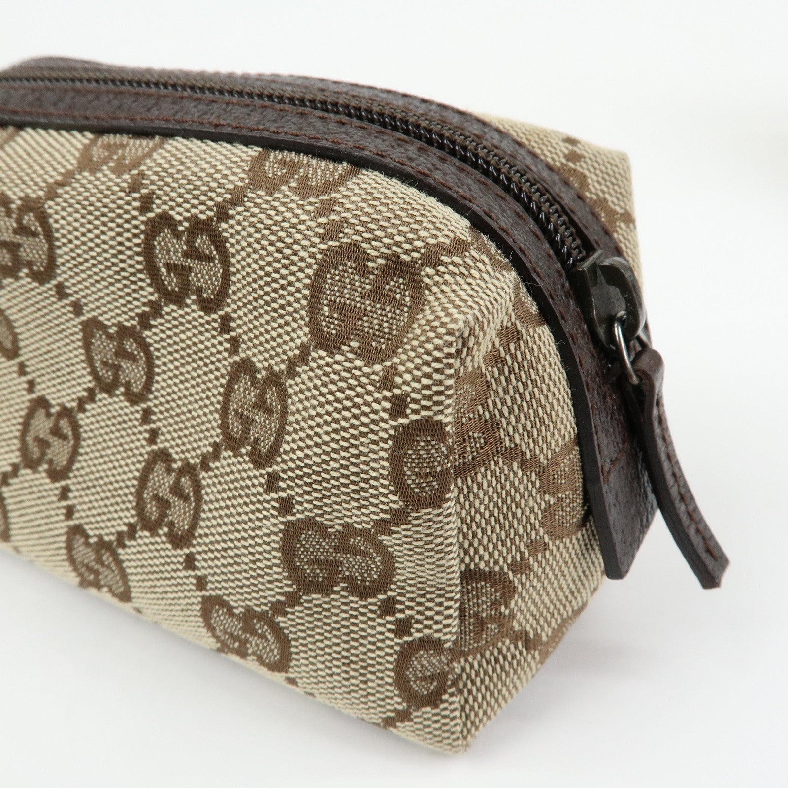 GUCCI GG Canvas Pouch Cosmetic Pouch Beige Brown 29596