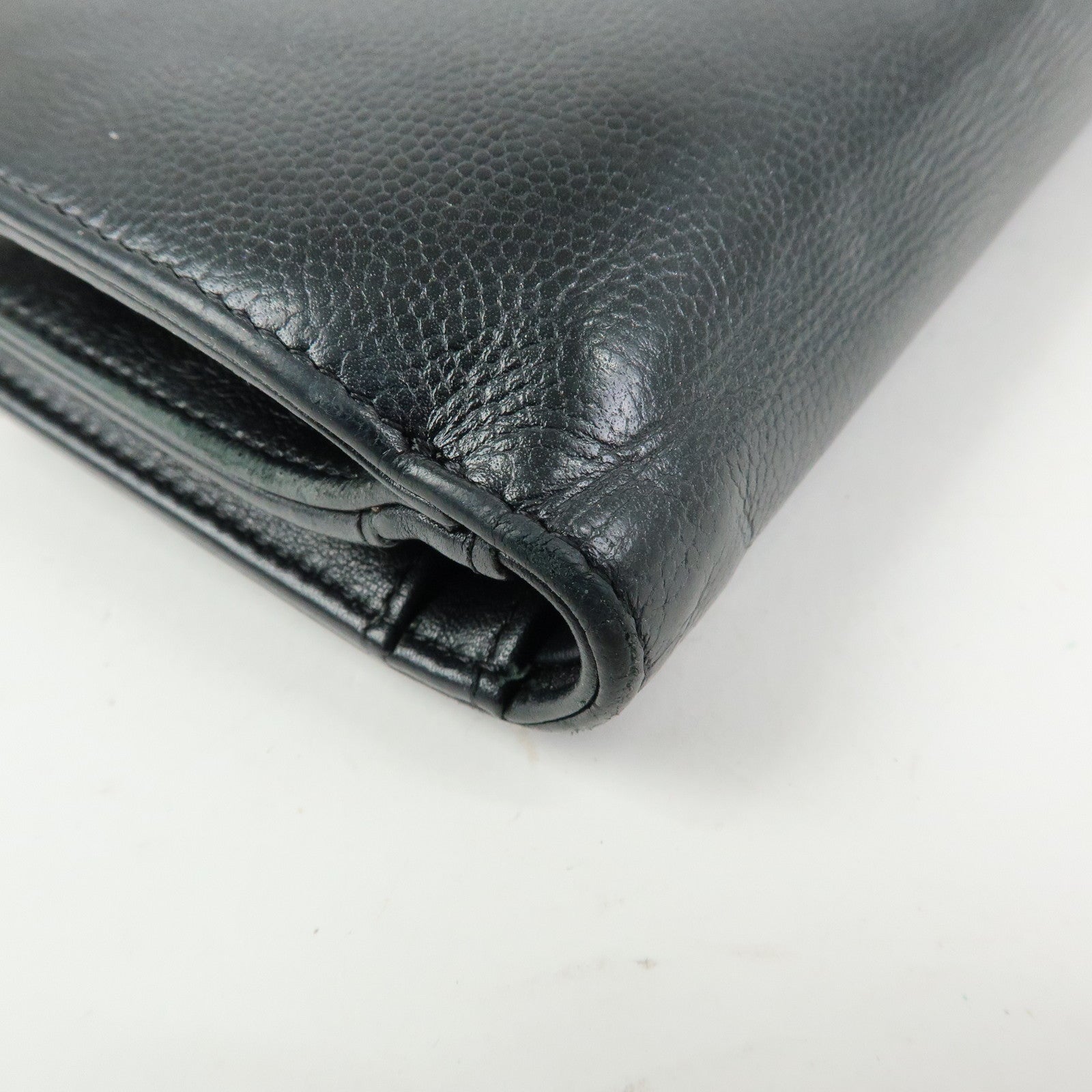 CHANEL COCO Mark Caviarskin Bi-fold Compact Wallet Black