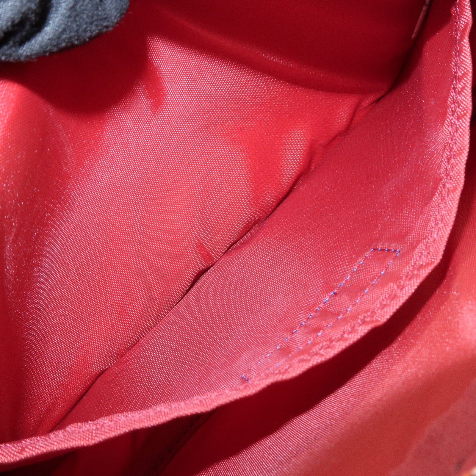 BURBERRY Cotton Leather Hand Bag Shoulder Bag Red Plaid Pattern