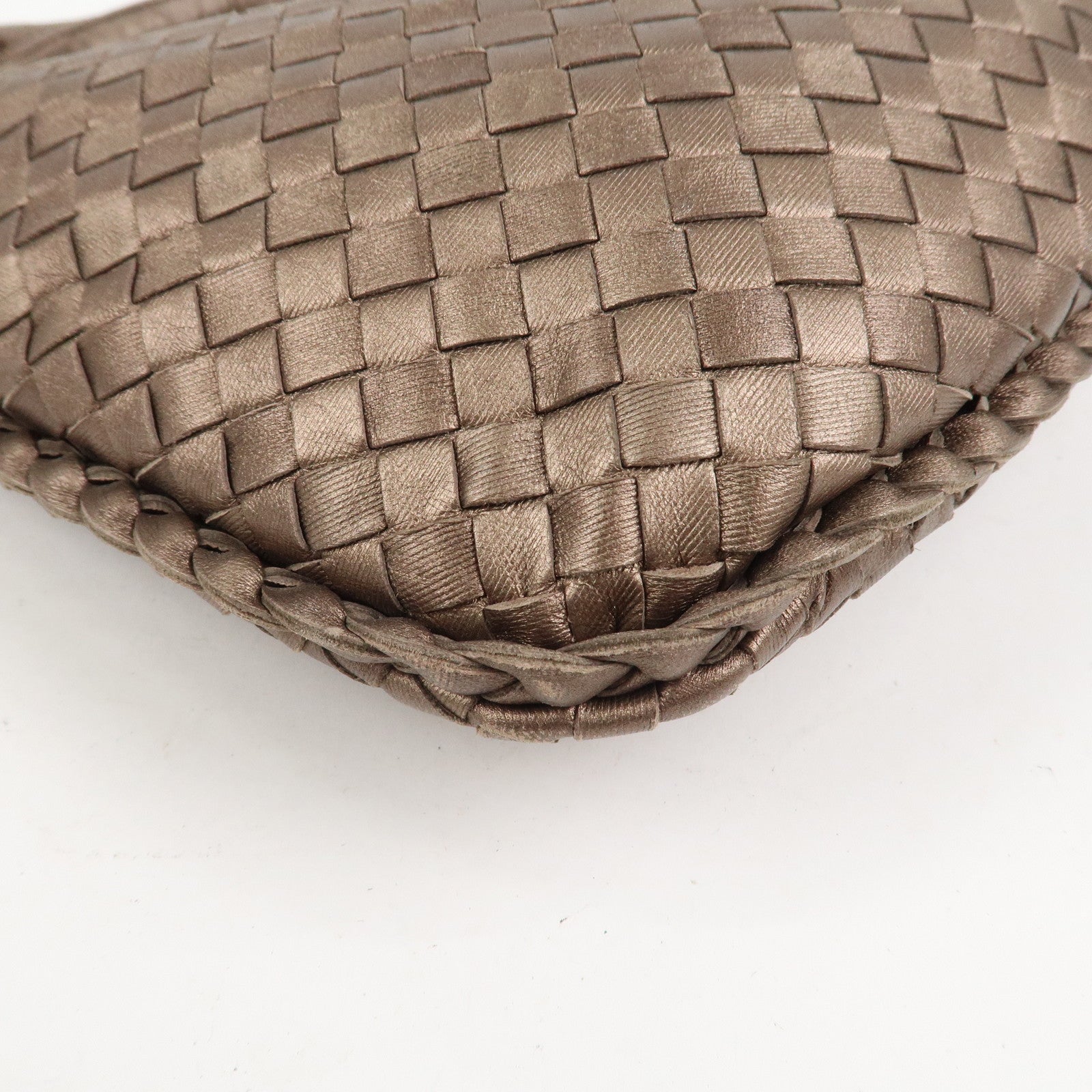 BOTTEGA VENETA Intrecciato Leather Shoulder Bag Metaric Brown