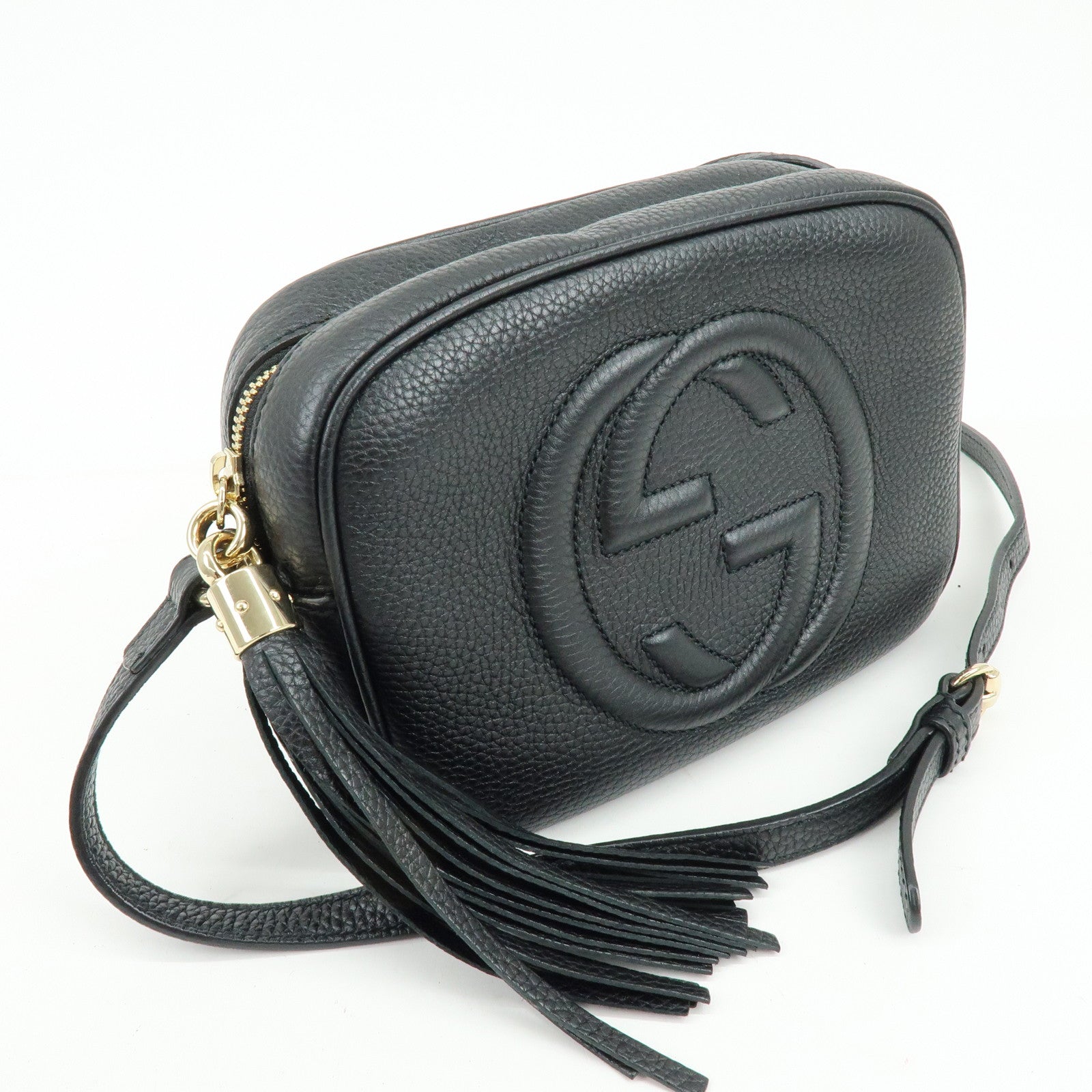 GUCCI SOHO Leather Shoulder Bag Crossbody Bag Black 308364