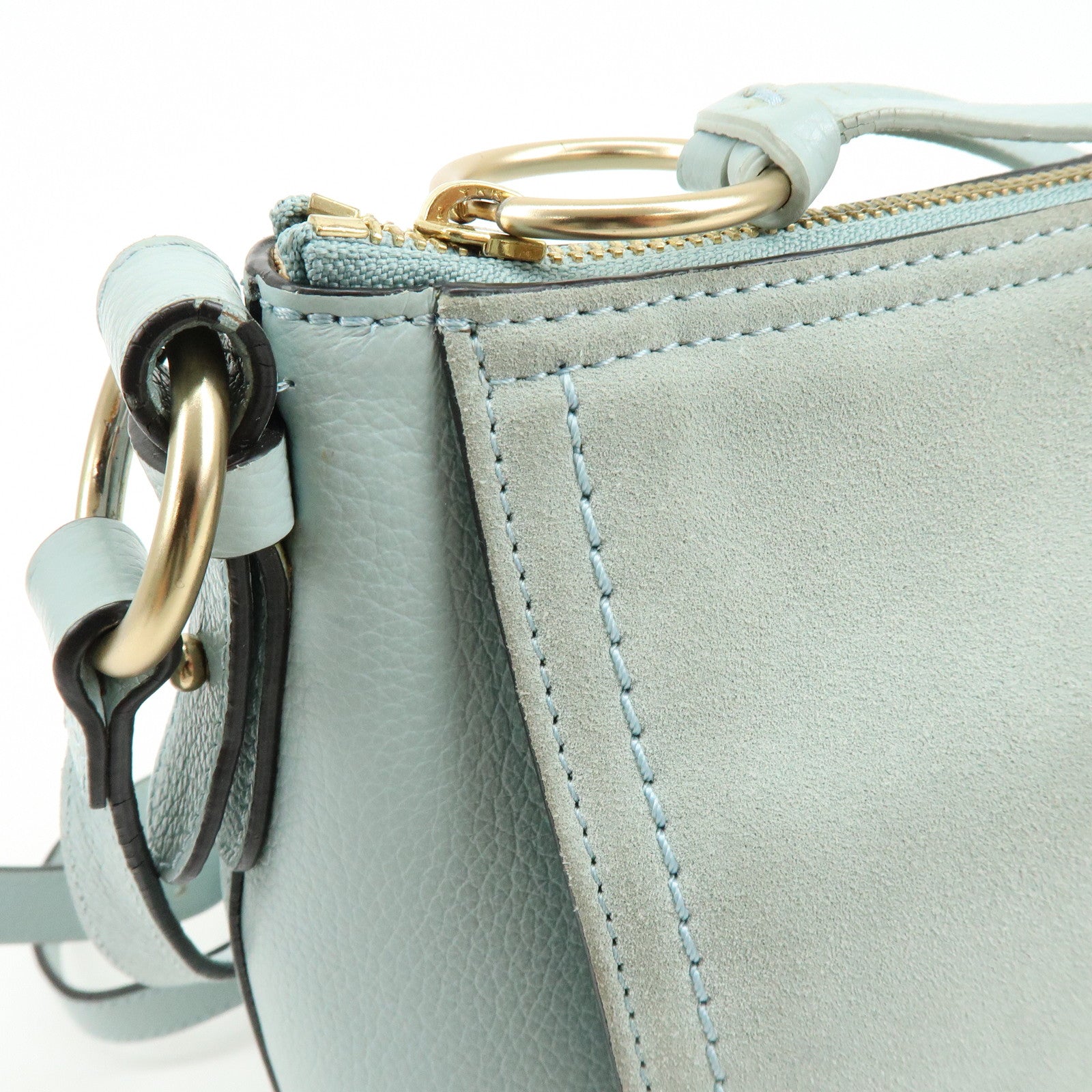 Chloe See By Chloe Leather 2Way Bag Shoulder Bag Light Blue