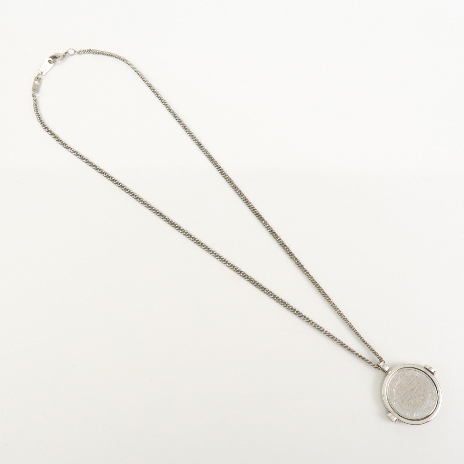 Louis Vuitton Metal Collier Medallion Chain Necklace Silver M63643