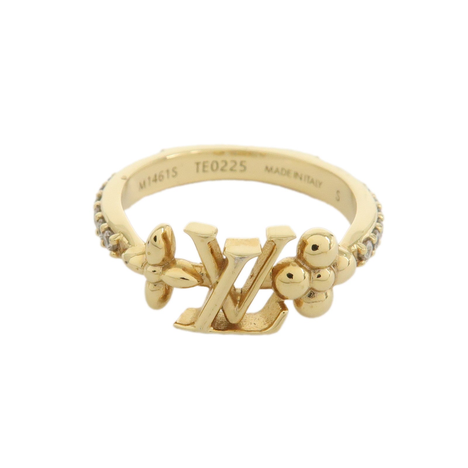 Louis Vuitton LV Iconic Metal Strass Ring S Gold 1461