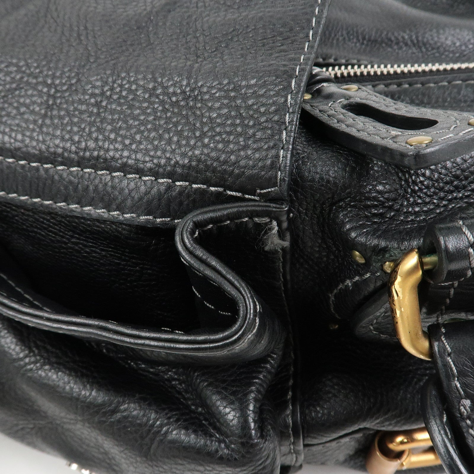 Chloe Paddington Leather Hand Bag Shoulder Bag Black