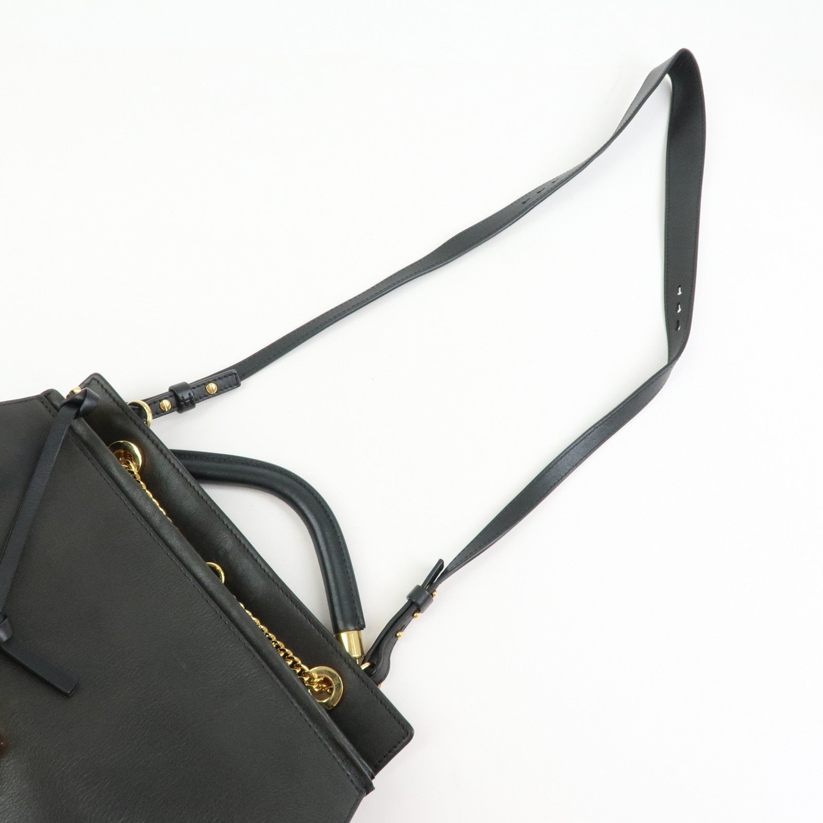 Chloe Goldie Leather 2Way Bag Shoulder Bag Hand Bag Black
