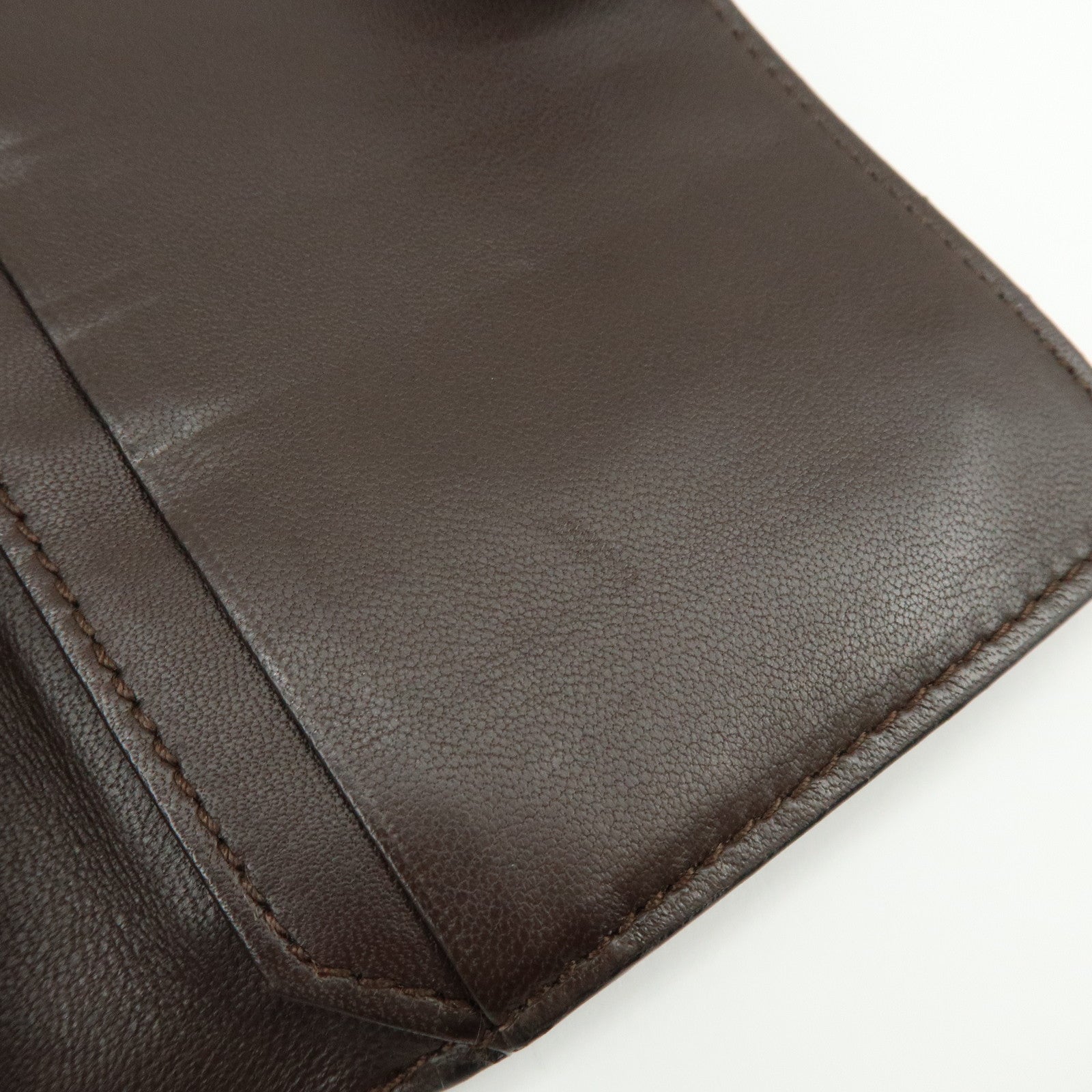 BOTTEGA VENETA Intrecciato Leather Bi-fold Long Wallet Brown 114074