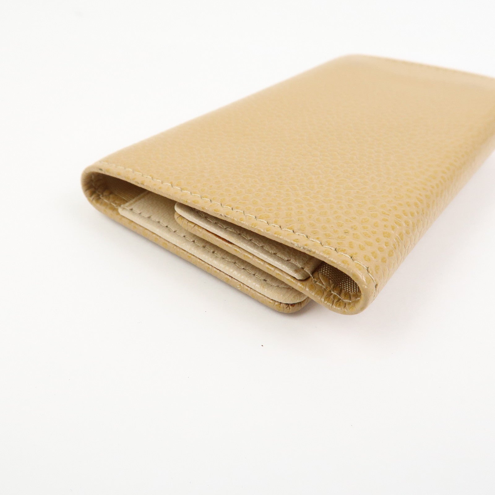 CHANEL COCO Mark Caviarskin Key Case Key Holder Light Brown