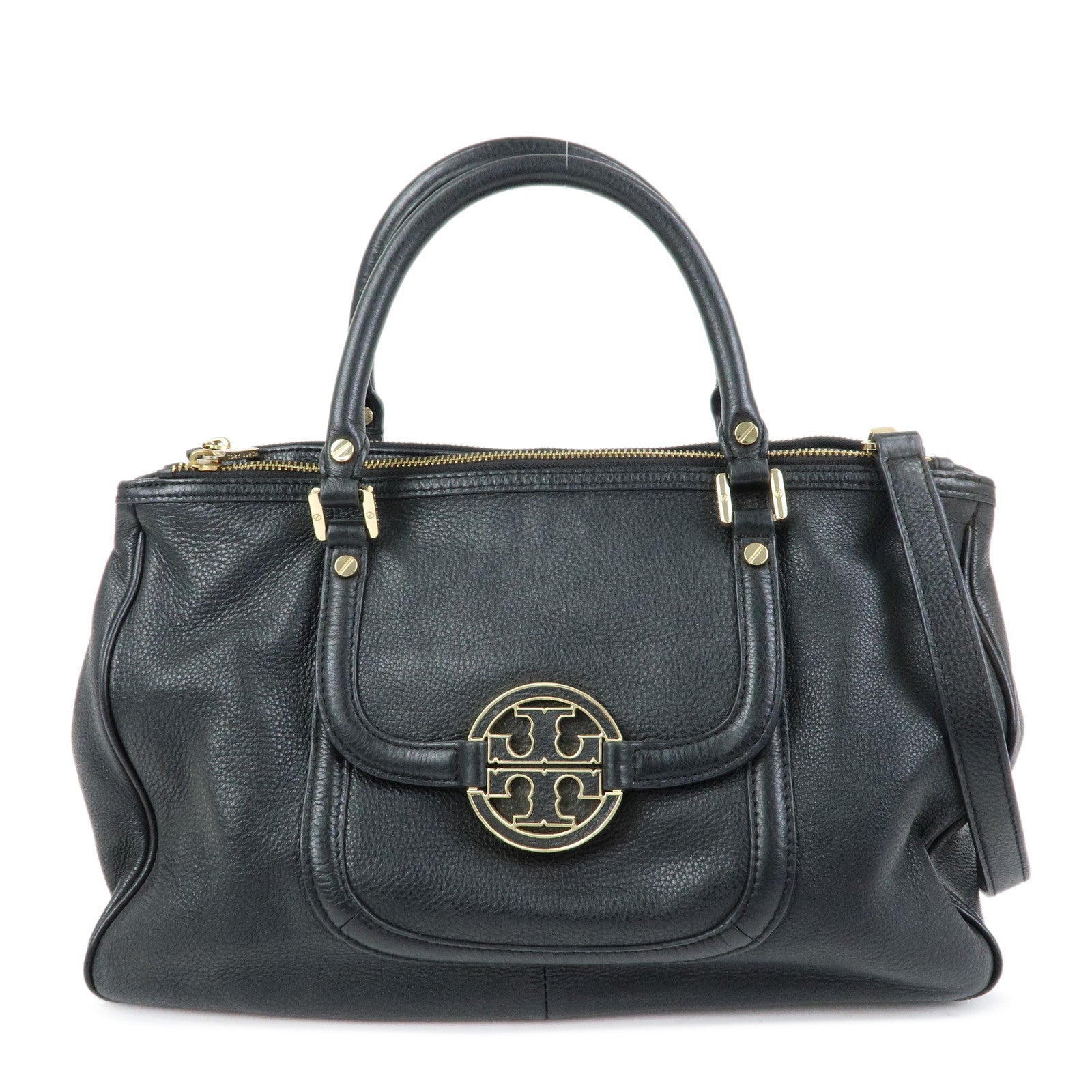 TORY BURCH Amanda Leather 2Way Bag Hand Bag Shoulder Bag Black
