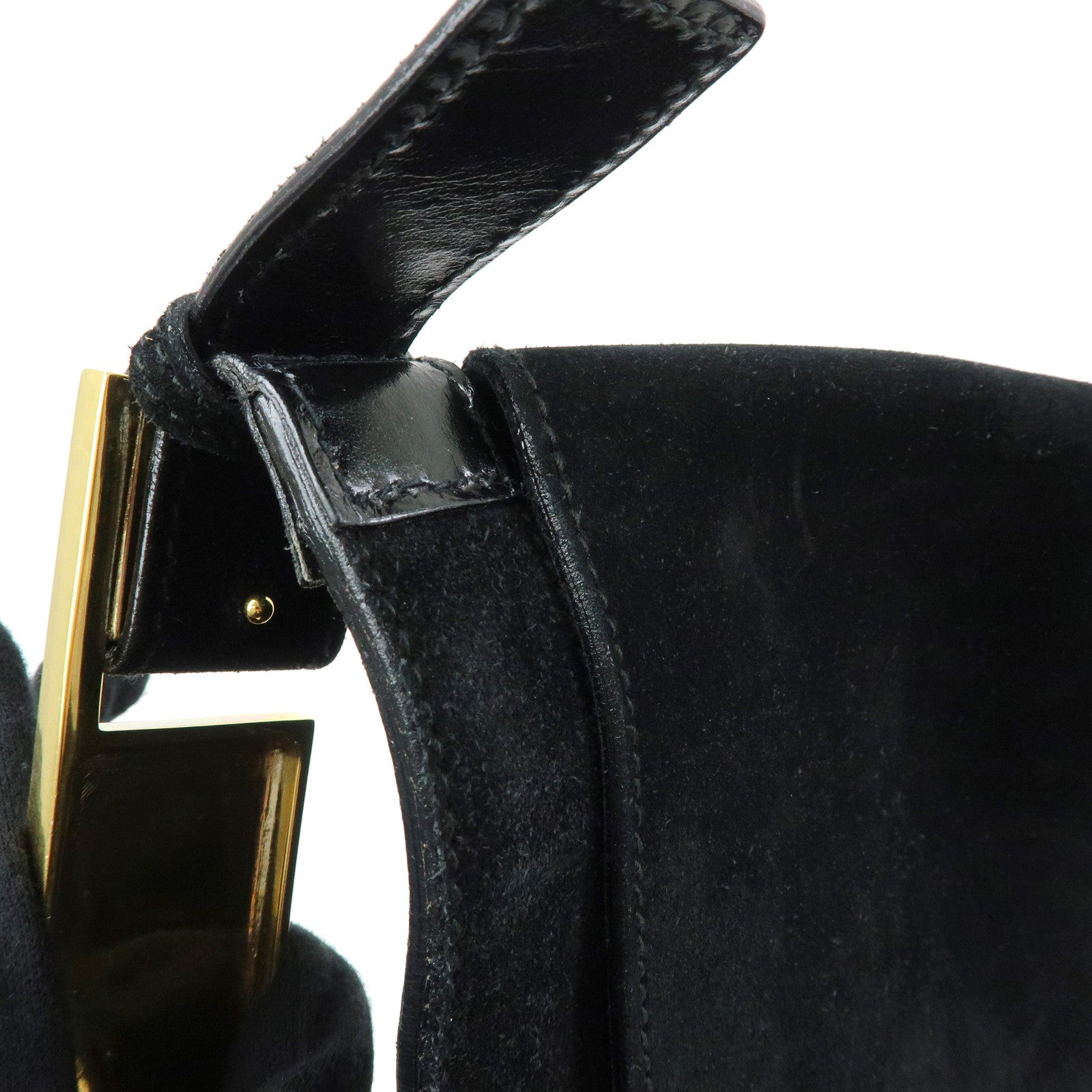GUCCI Suede Shoulder Bag Crossbody Bag Black 001・2122・1931