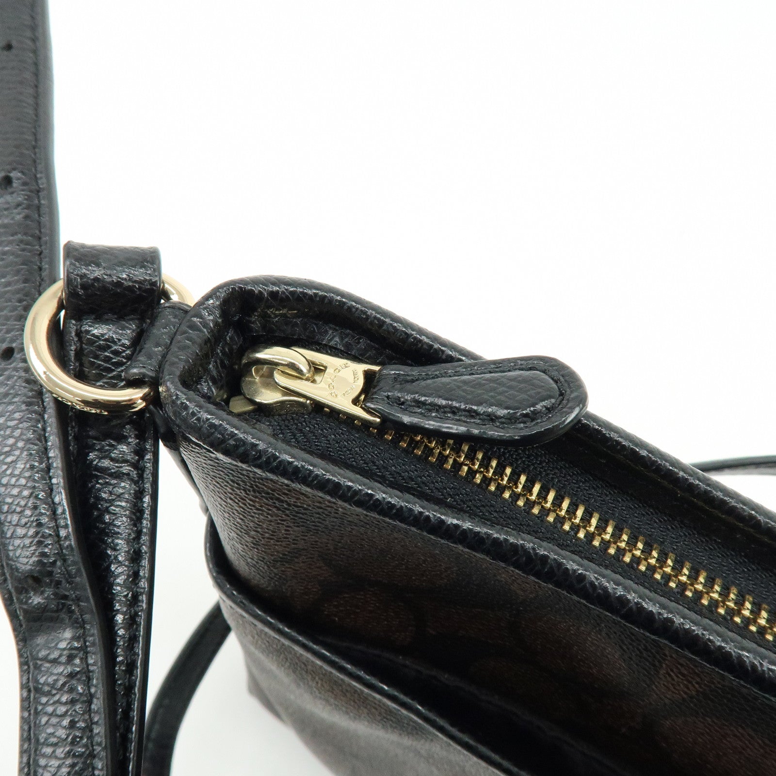 COACH Signature Margot Set of 2 PVC Leather Shoulder Hand Bag Brown