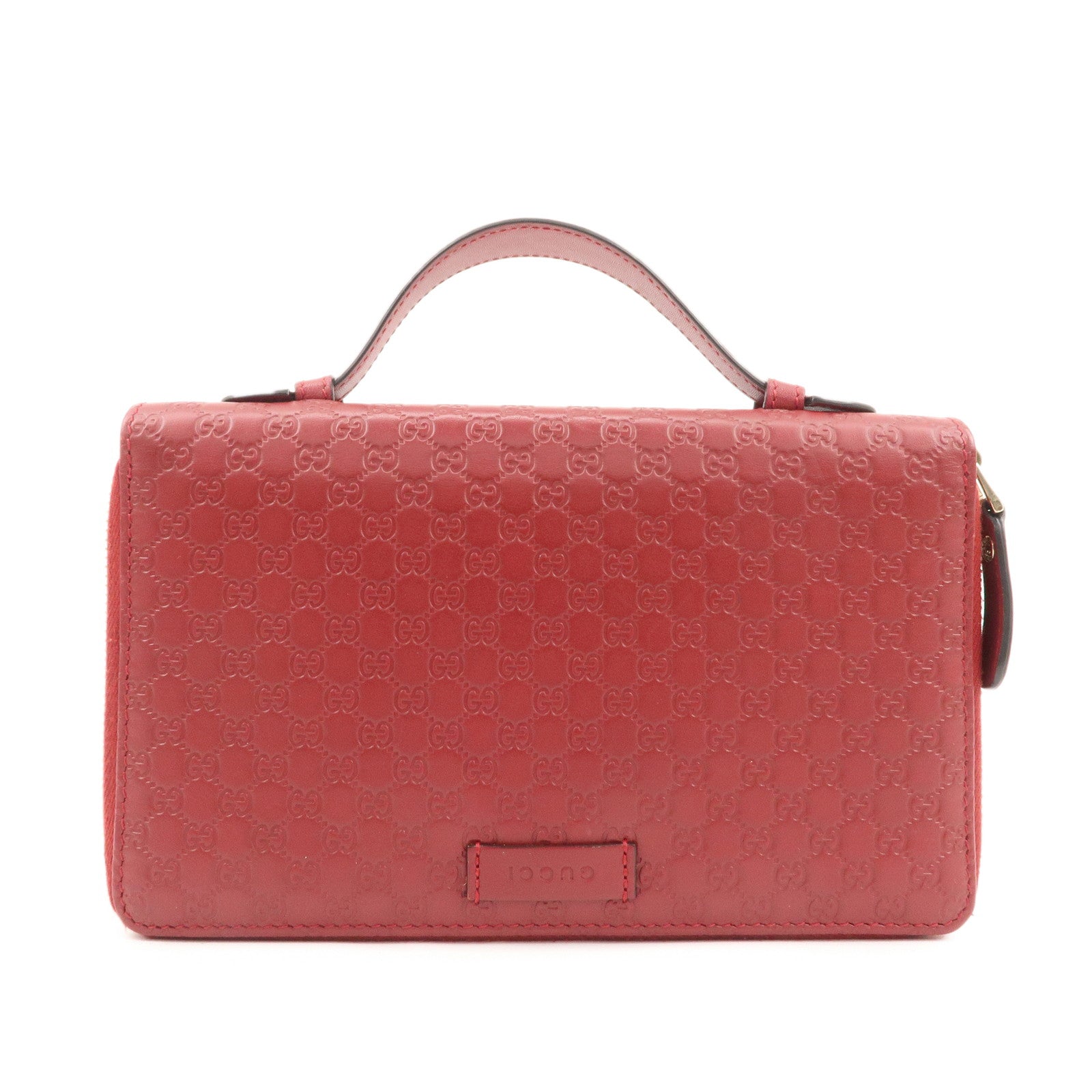 GUCCI Micro Guccissima Leather Travel Case Clutch Bag Red 544250 Used