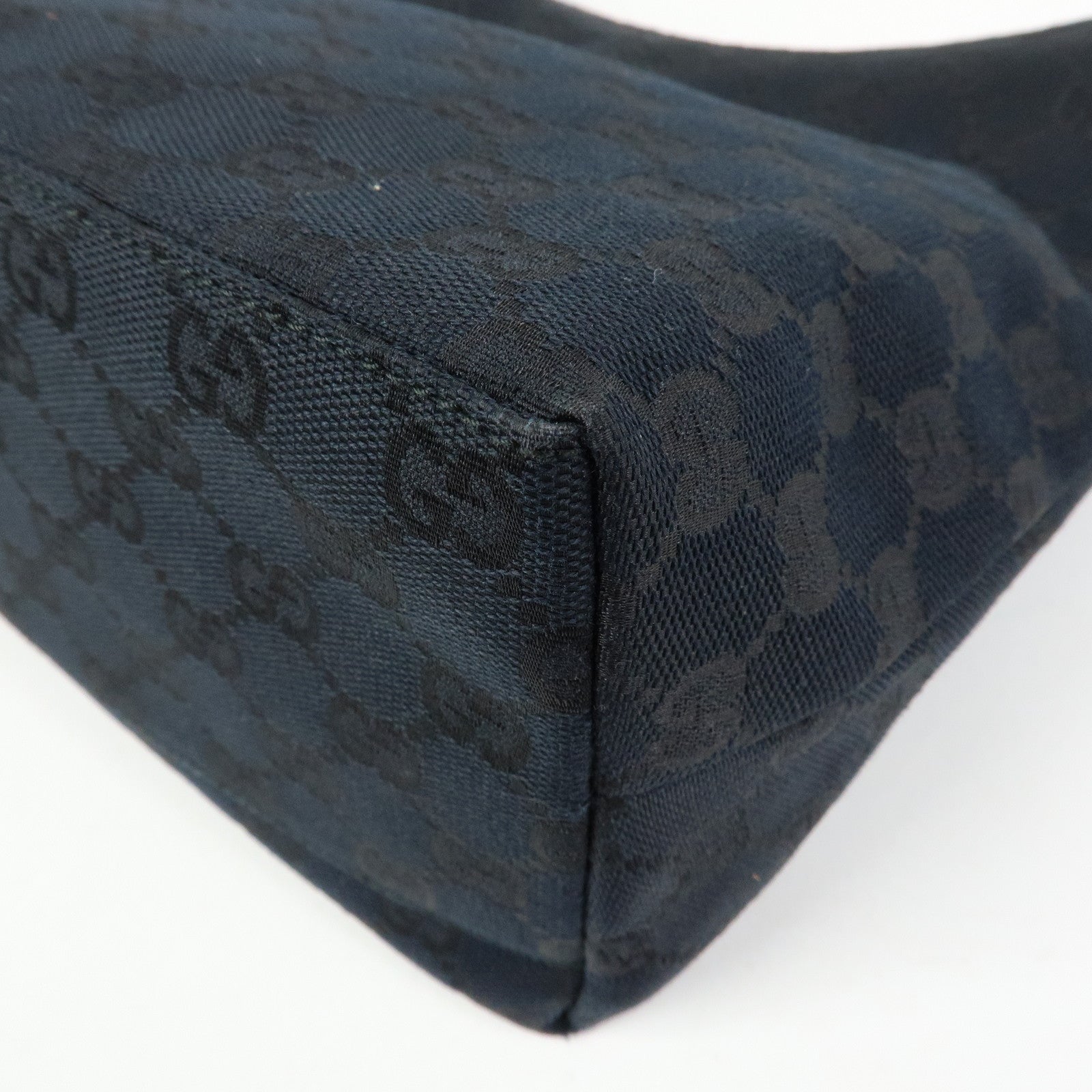 GUCCI GG Canvas Leather Hand Bag Shoulder Bag Black 001・3386