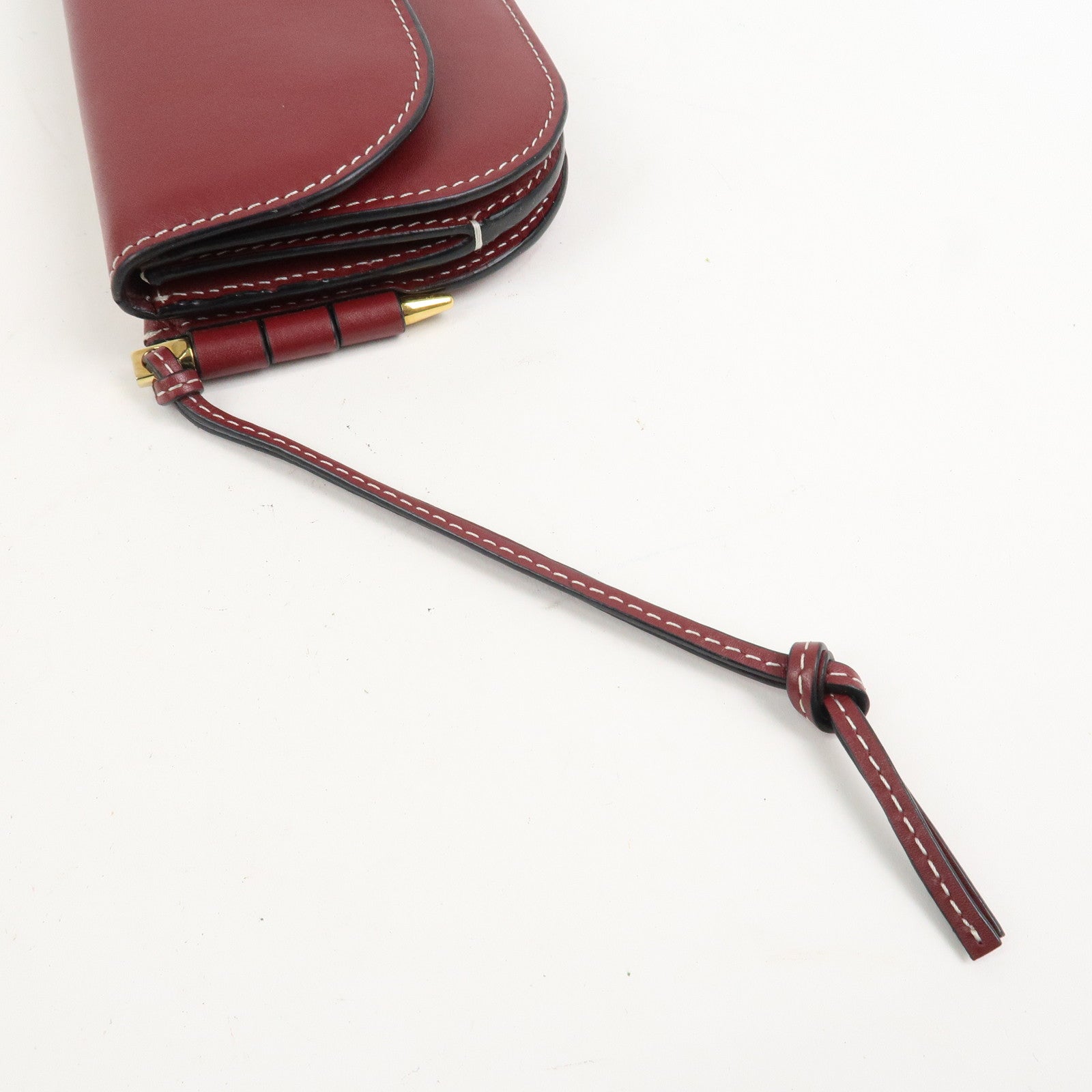LOEWE Anagram Gate Continental Leather Long Wallet Bordeaux