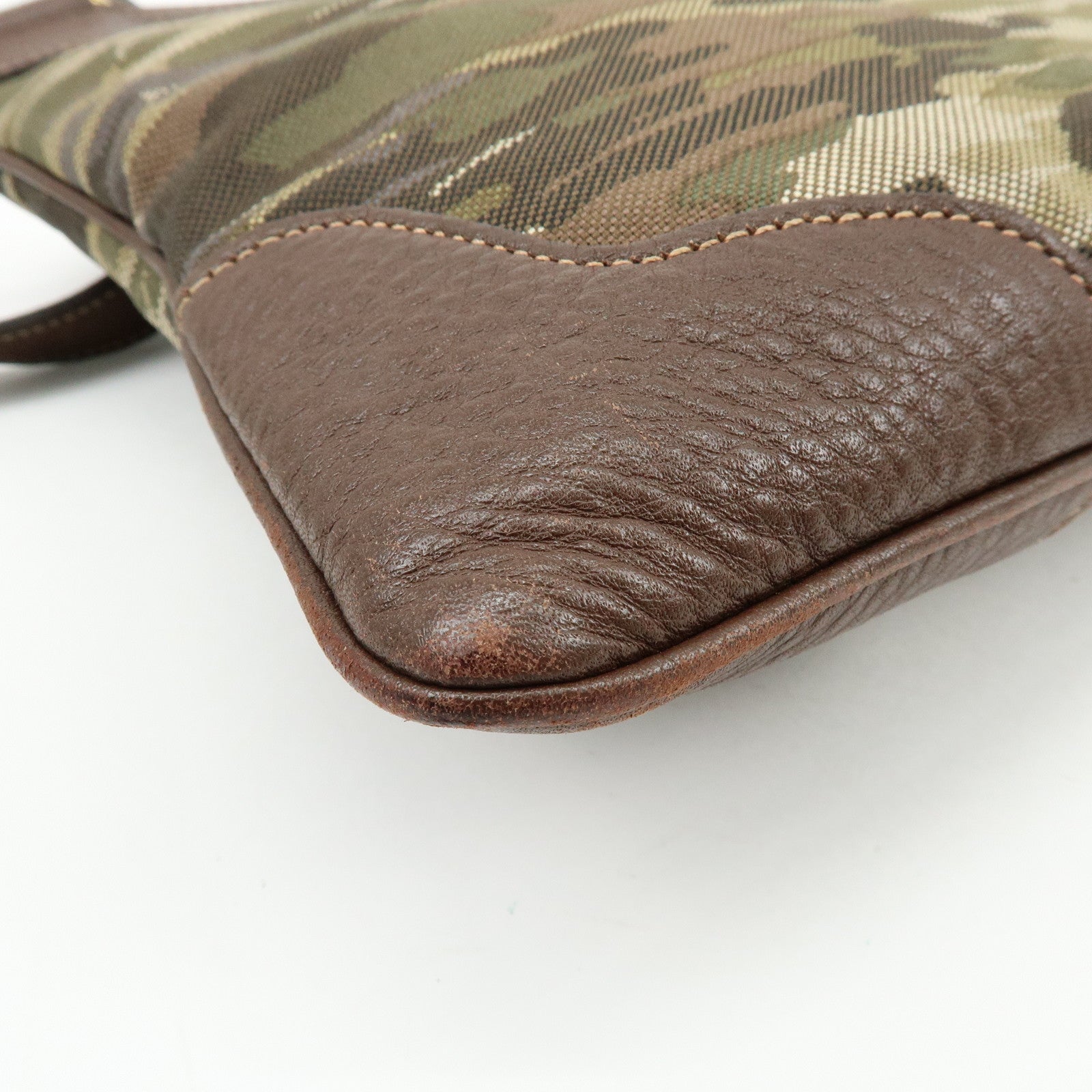 PRADA Logo Jacquard  Leather Shoulder Bag Crossbody Bag Camouflage