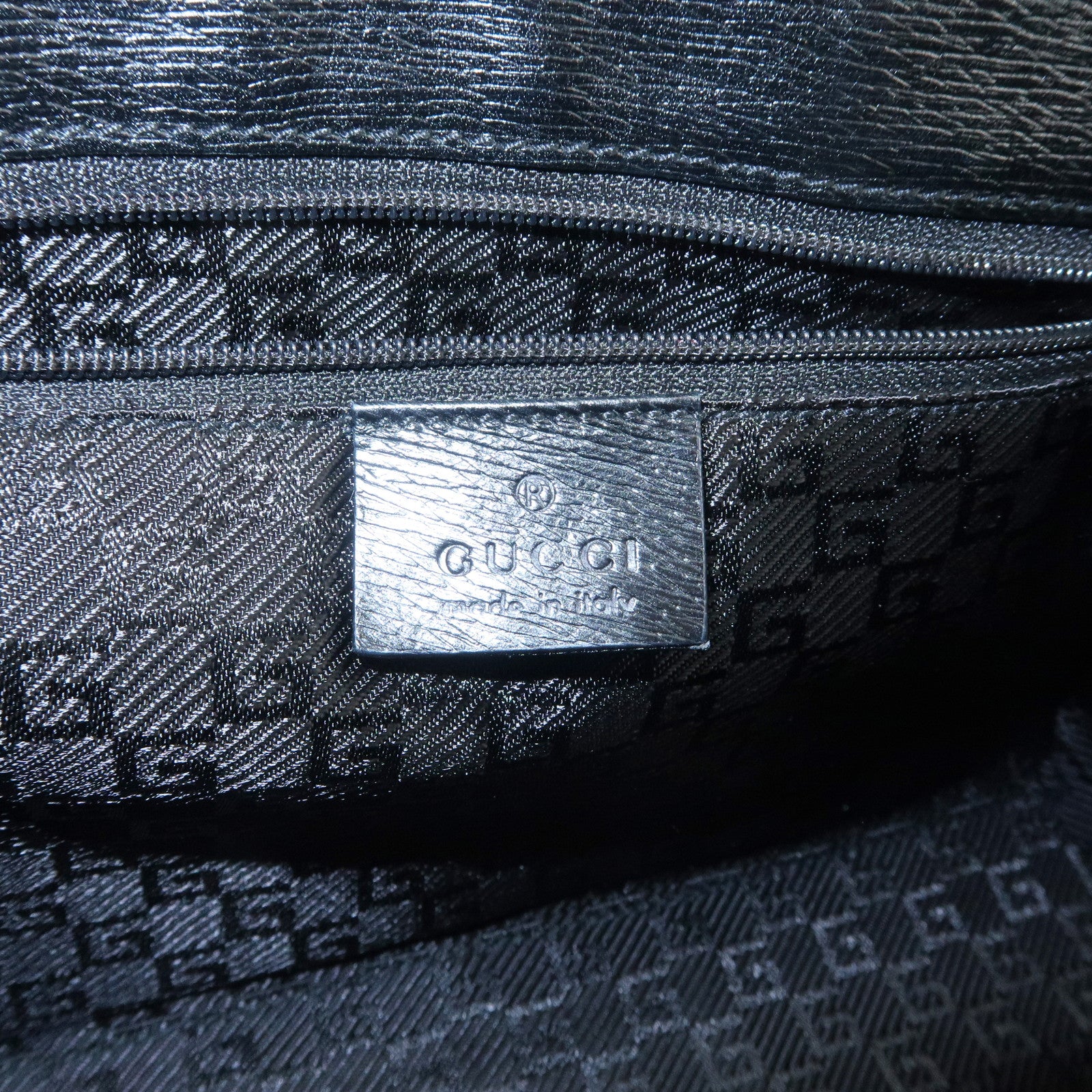 GUCCI Jackie Leather Hand Bag Black 01721