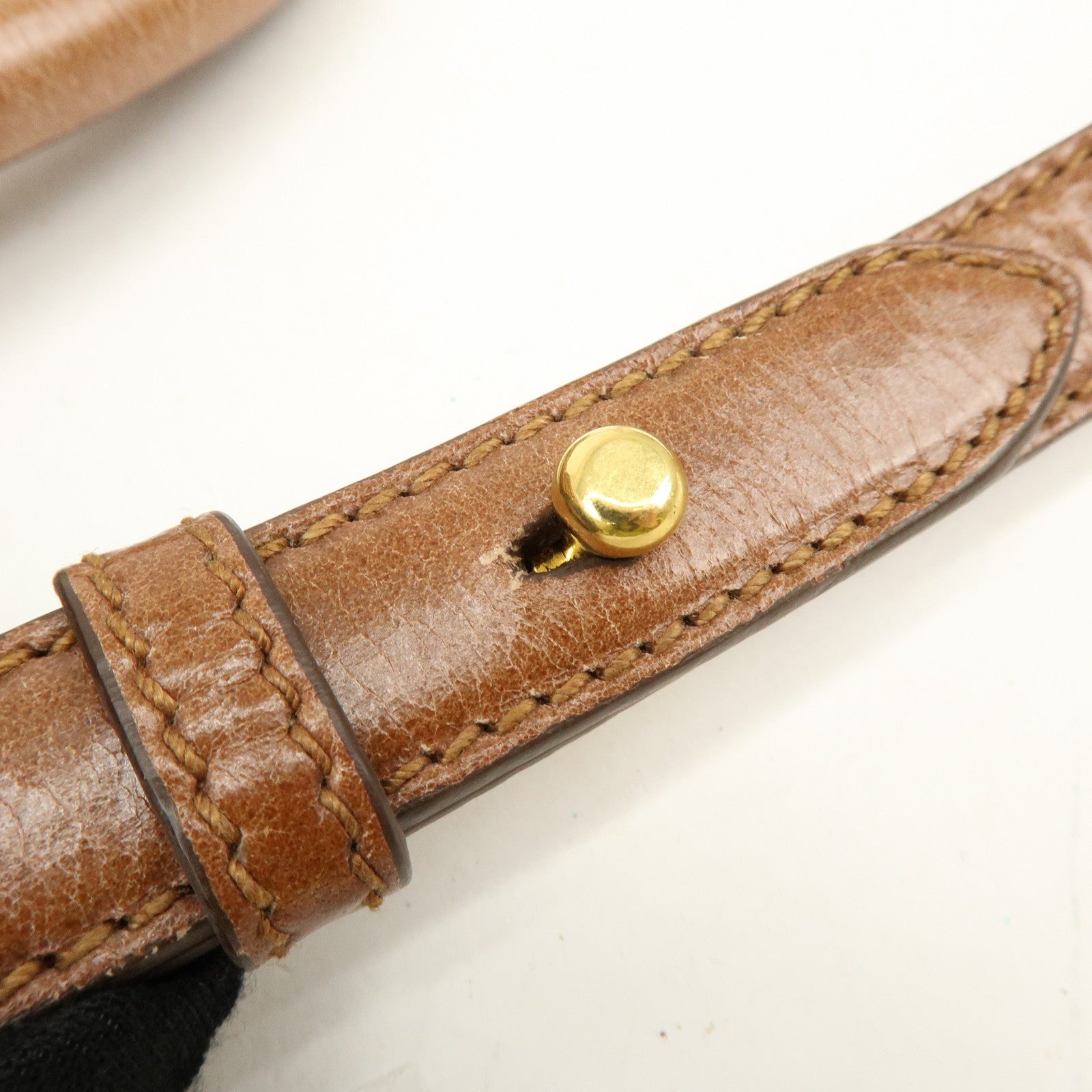 MIU MIU Leather 2Way Bag Hand Bag Shoulder Bag Brown RT0383