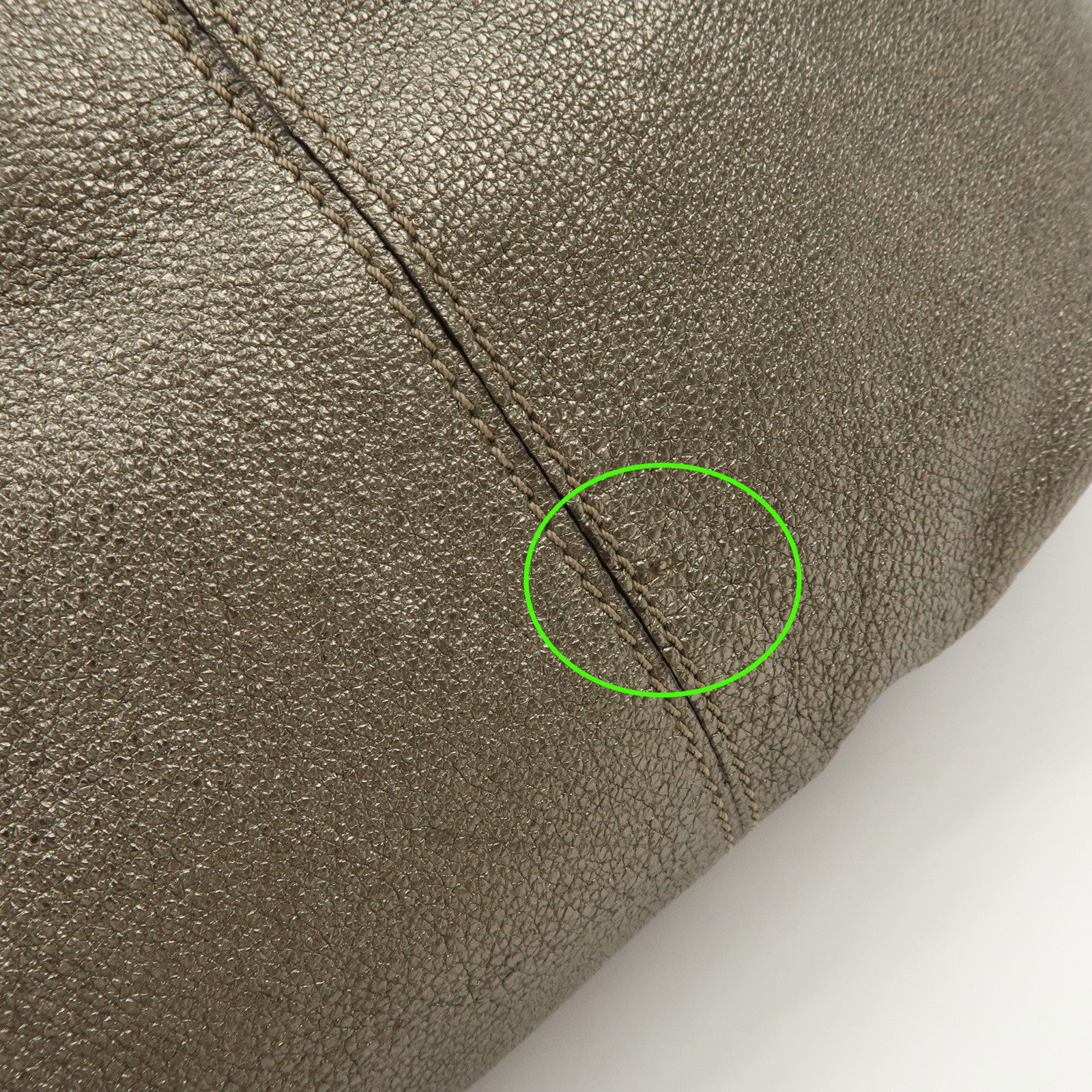 JIMMY CHOO Tulita Leather Shoulder Bag Hand Bag Metallic Brown