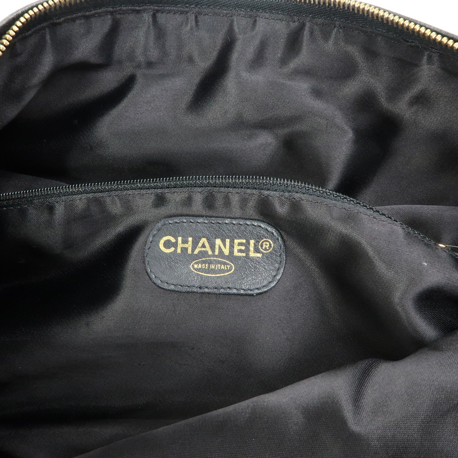 CHANEL Large COCO Mark Cavairskin Shoulder Bag Black