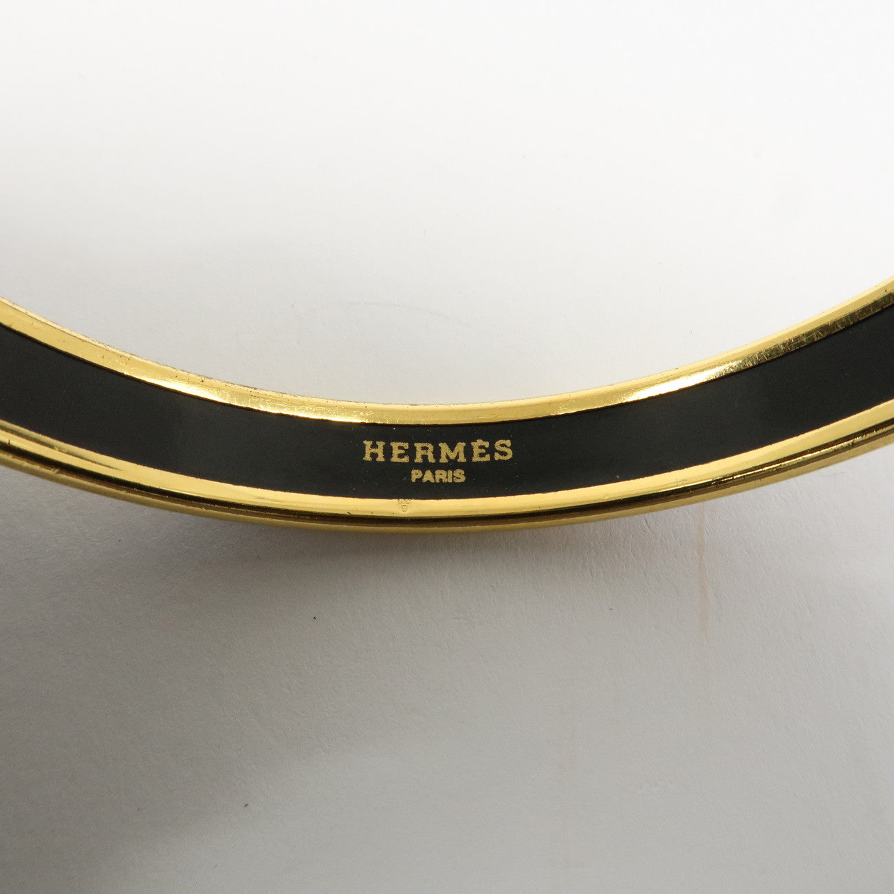 HERMES Email PM Bangle Bracelet Blue Gold Used