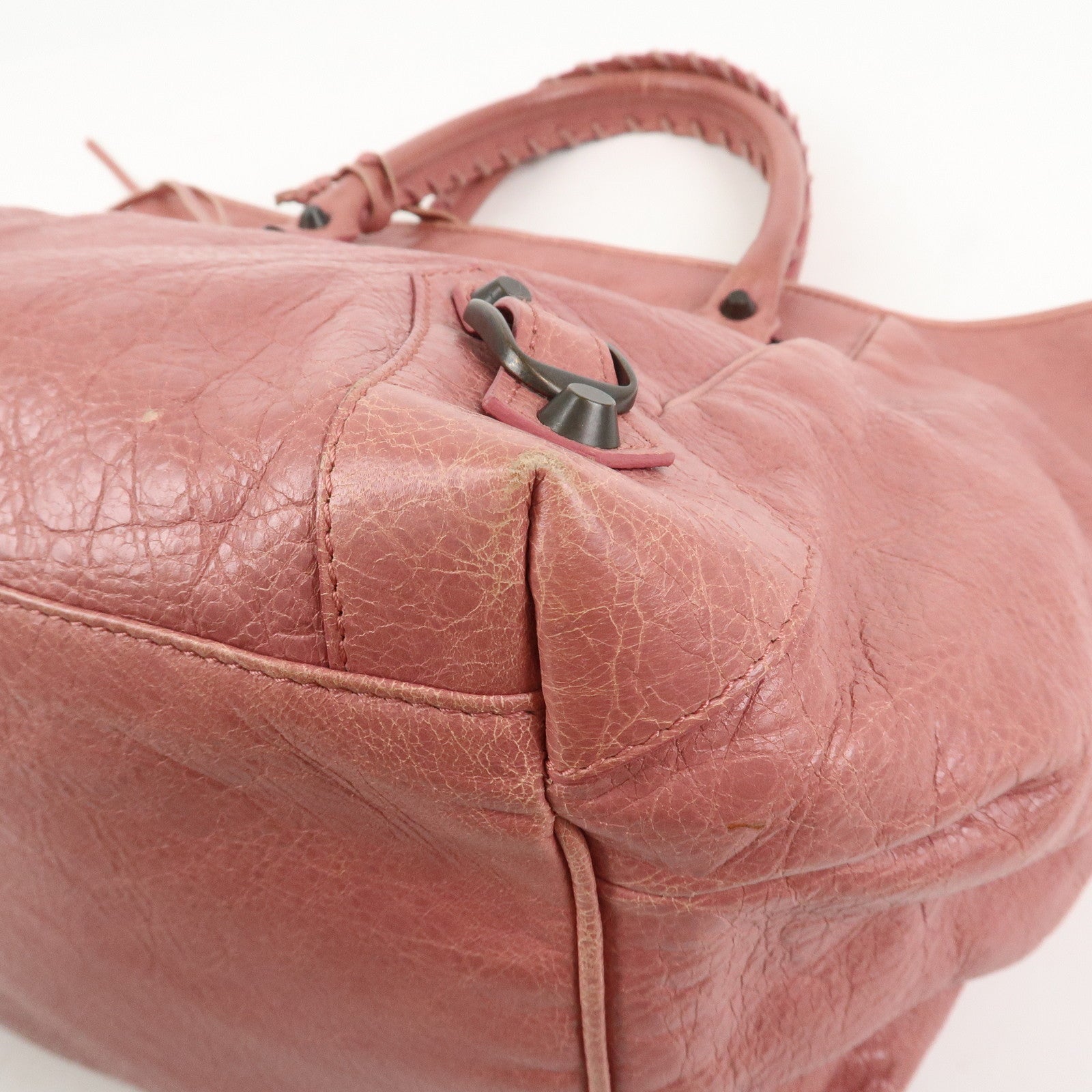 BALENCIAGA The Sunday Leather Tote Bag Hand Bag Pink 228750