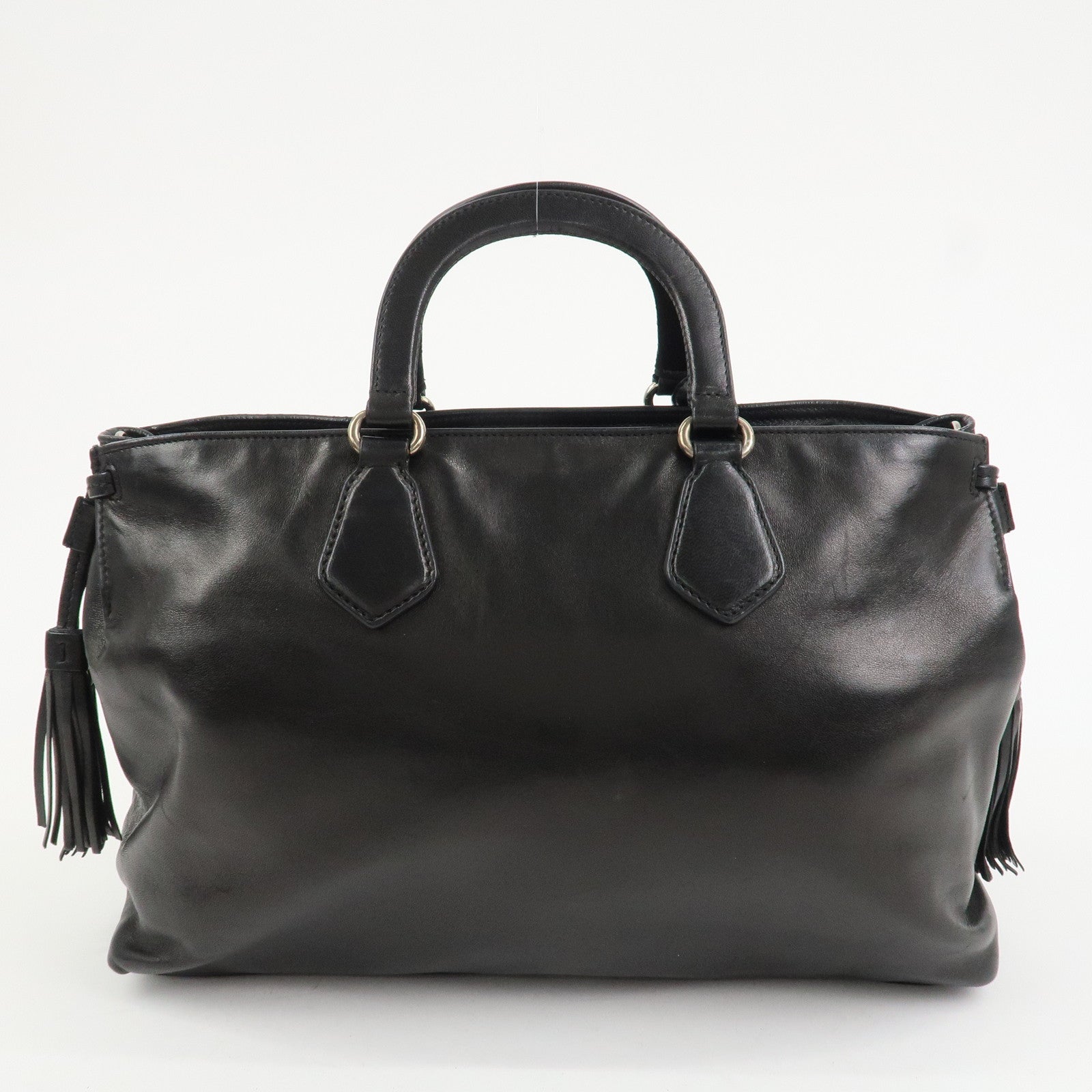PRADA Logo Nappa Leather 2Way Bag Hand Bag Shoulder Bag Black