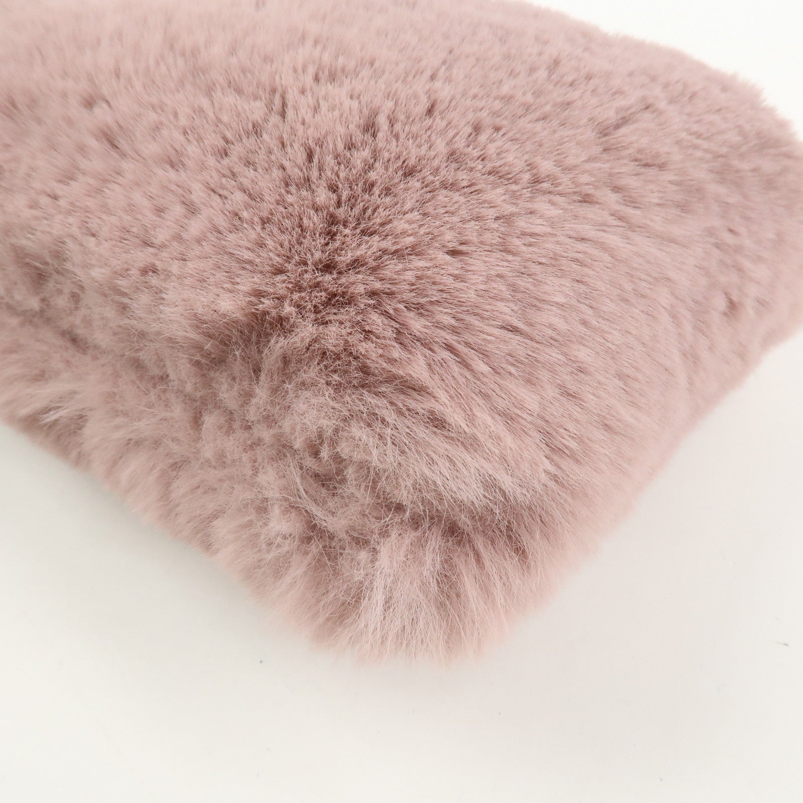 JIMMY CHOO Fur Leather Hand Bag Clutch Bag Pouch Pink
