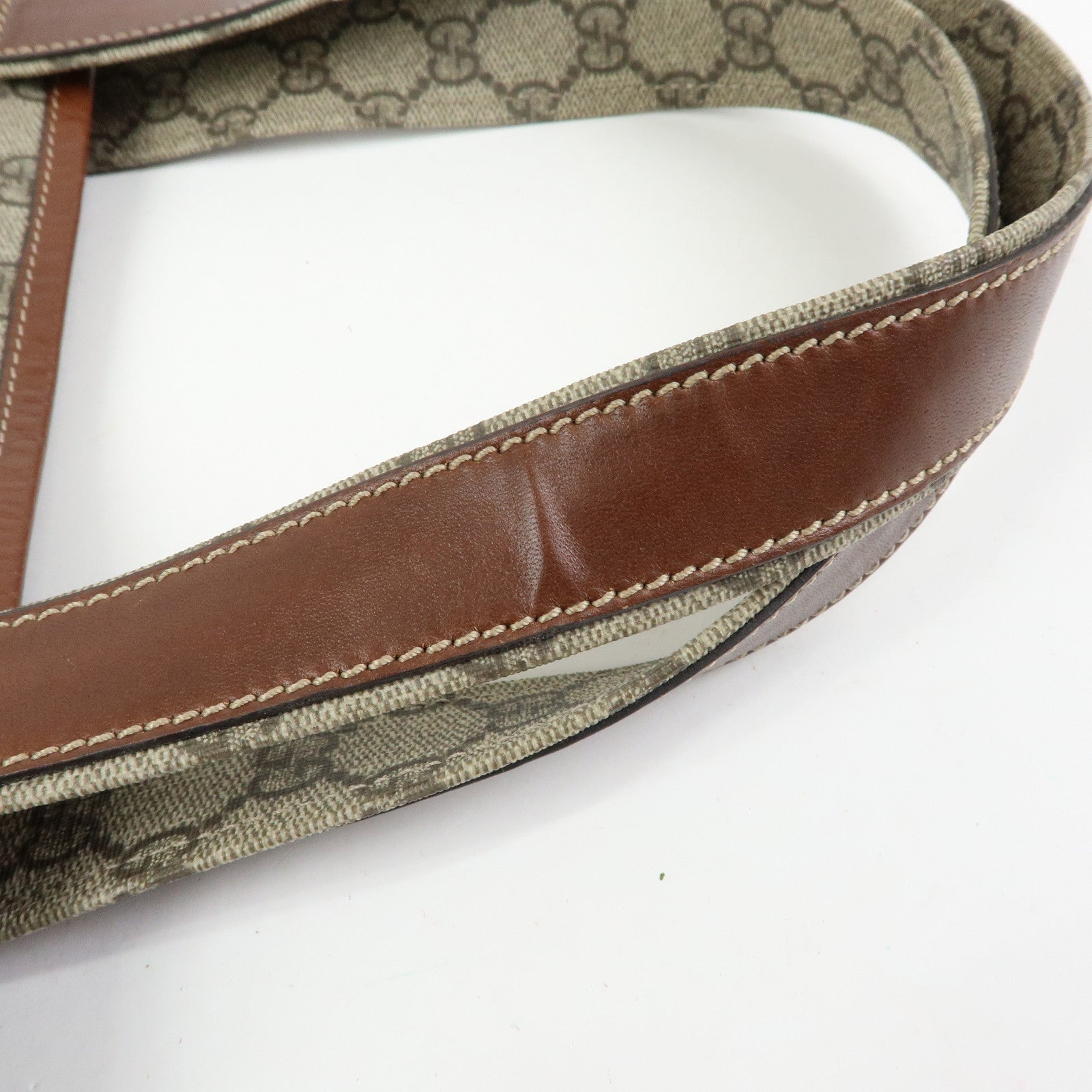 GUCCI GG Supreme Leather Sherry Tote Bag Beige Brown 211134
