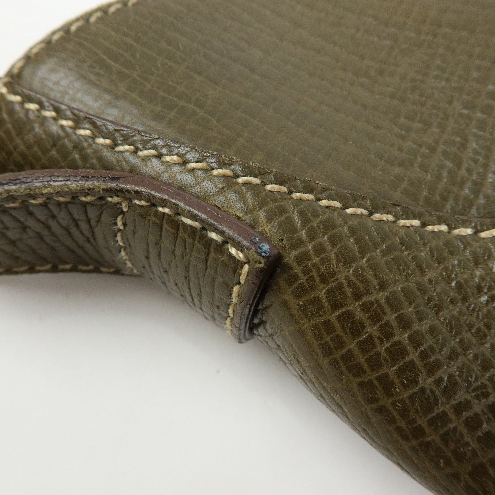 LOEWE Logo Leather Shoulder Bag Crossbody Bag Khaki Green