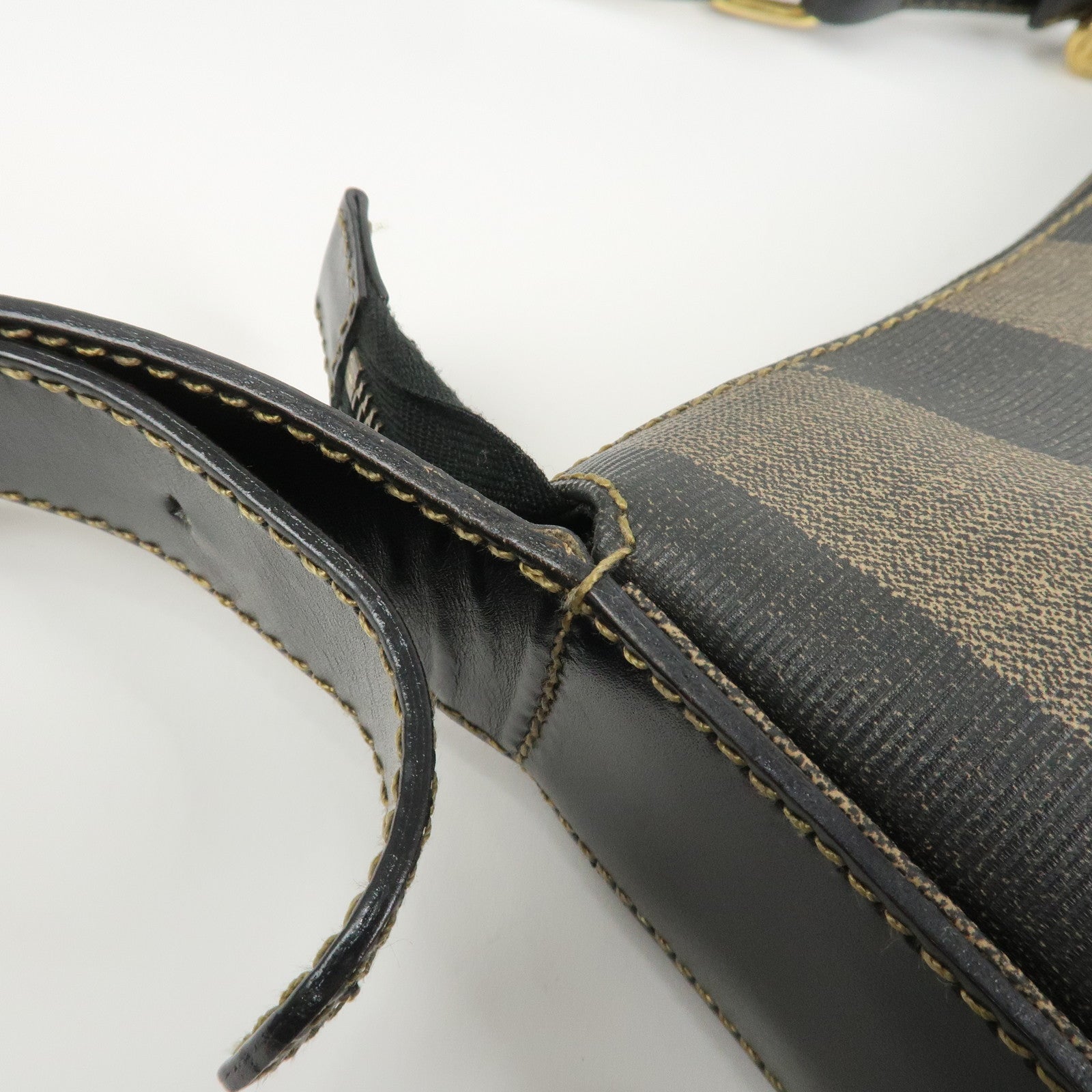 FENDI Pequin PVC Shoulder Bag Crossbody Bag Black 211 256510058