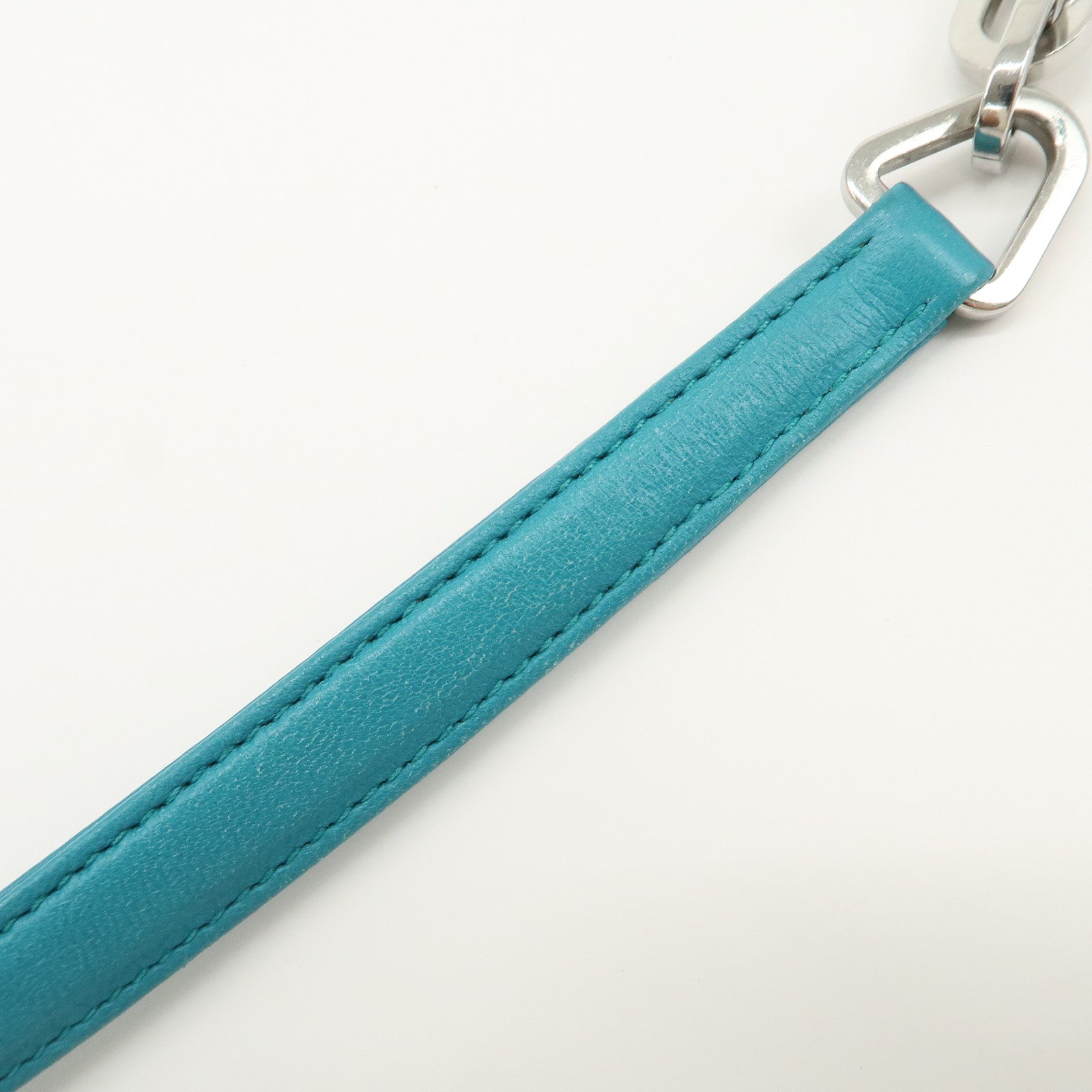 PRADA Nappa Gaufre Leather Chain Shoulder Bag Hand Bag Blue