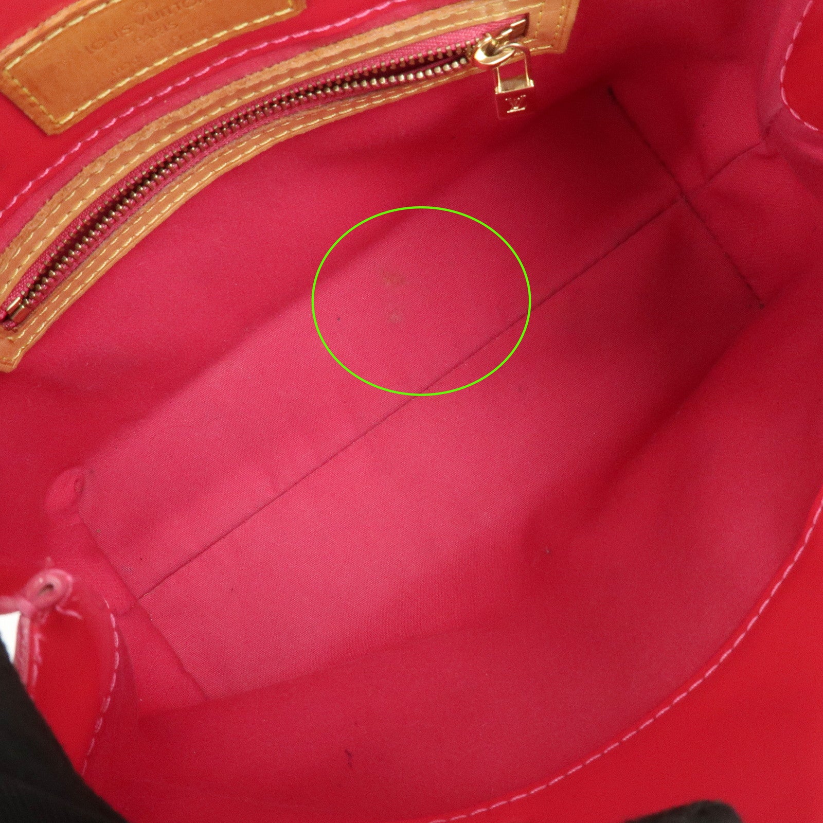 Louis Vuitton Monogram Vernis Lead PM Hand Bag Fuchsia Pink M91221