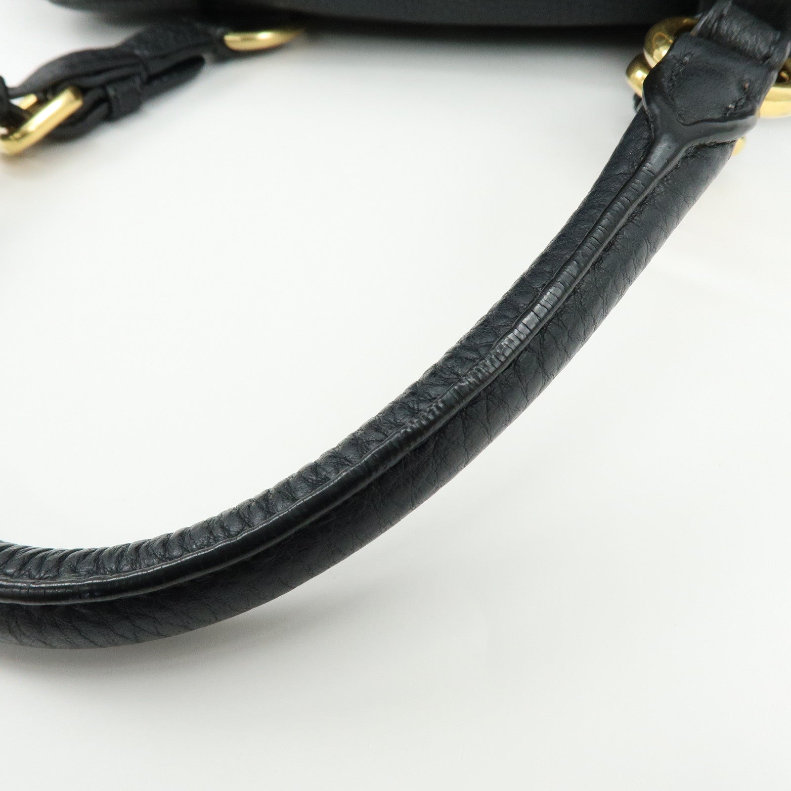 PRADA Vitello Daino Leather Shoulder Bag Hand Bag Black B3091M