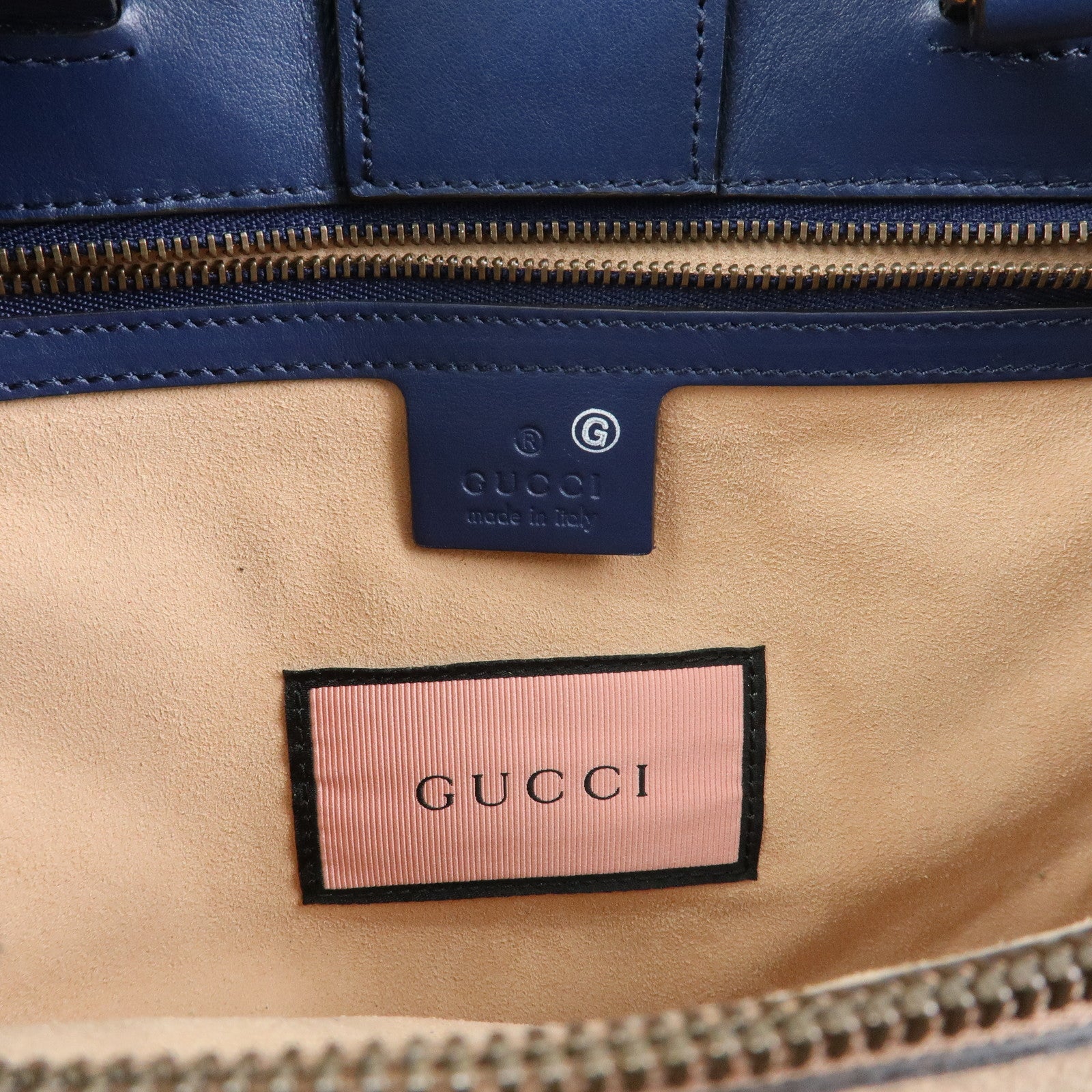 GUCCI GG Marmont Ghost Leather 2Way Hand Bag Navy Red White 448054