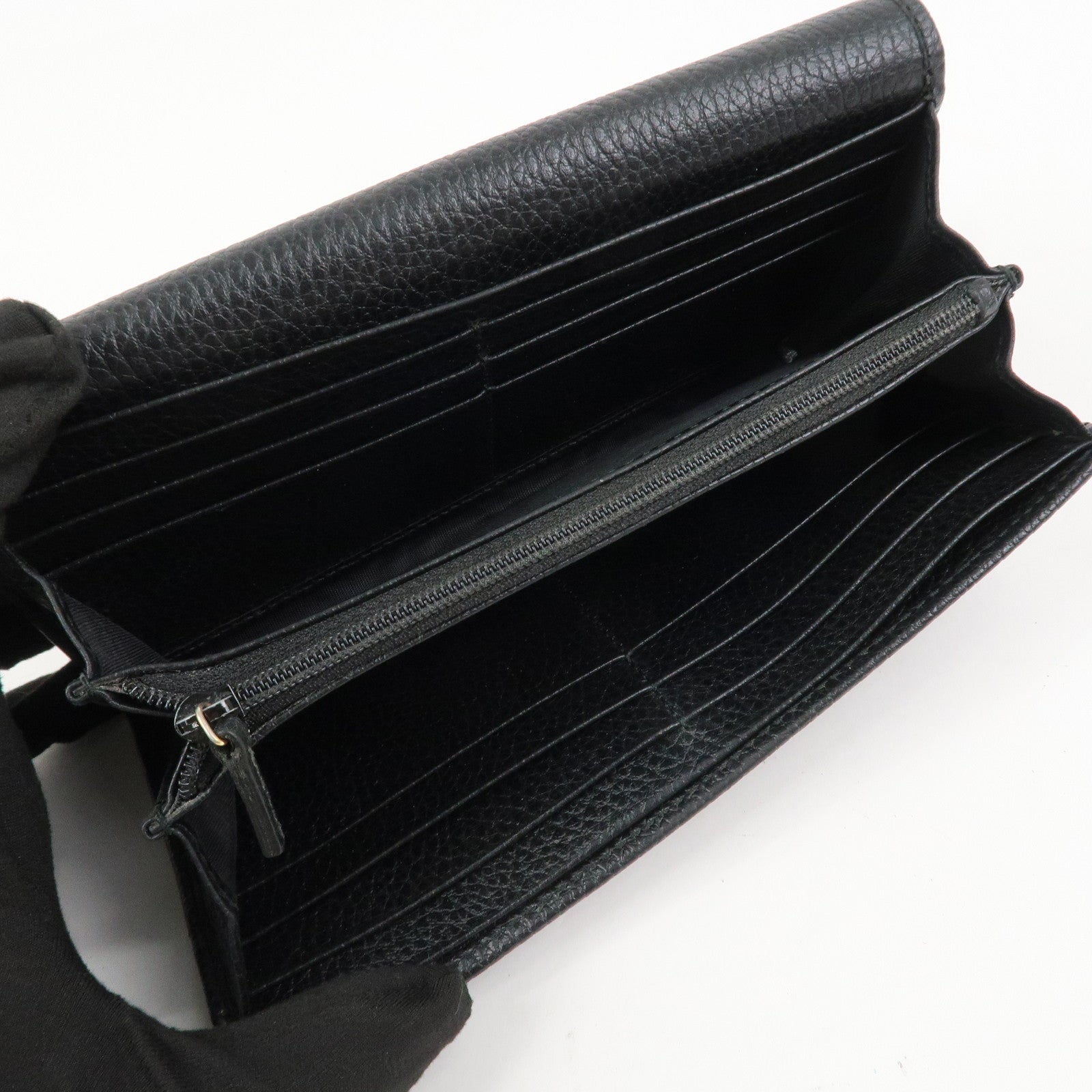 GUCCI Set Of 2 Suede Leather Bi-Fold Long Wallet 499359 153211