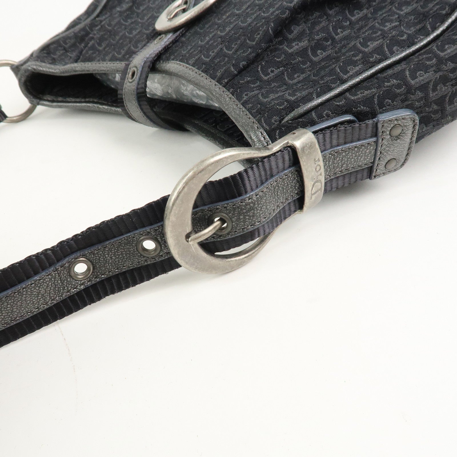 Christian Dior Trotter Canvas Leather Shoulder Bag Hand Bag Black