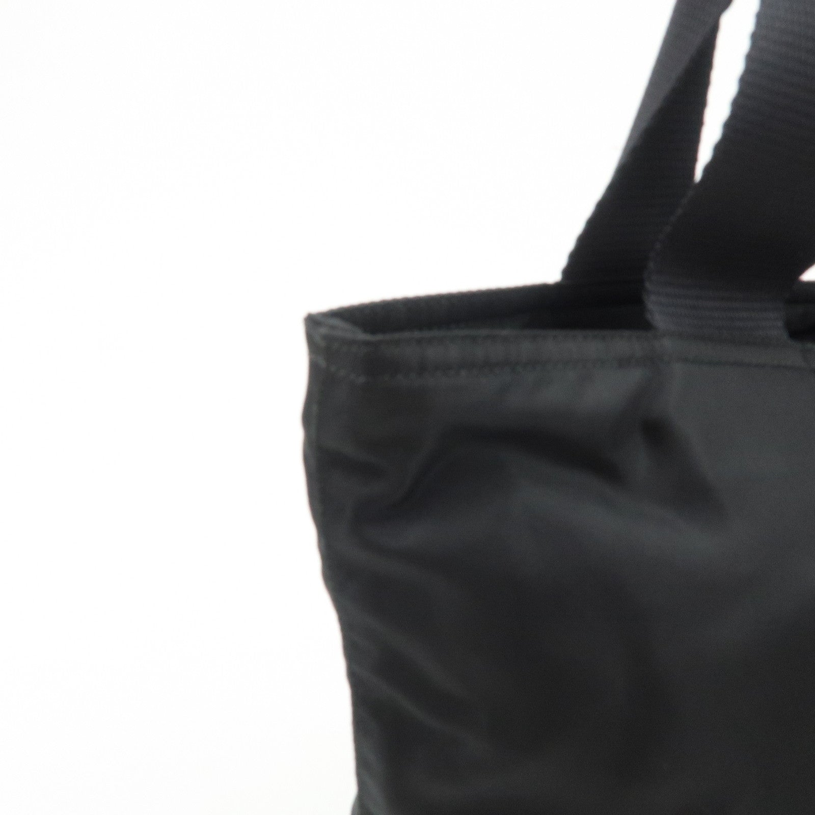 PRADA Triangle Logo Nylon Tote Bag Shoulder Bag Hand Bag Black