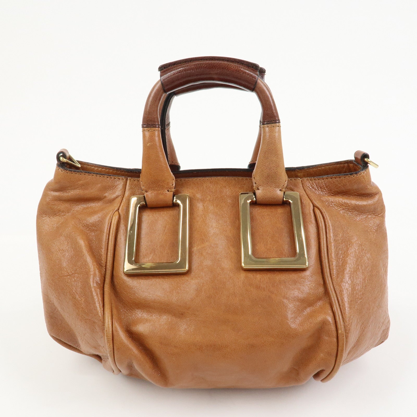 Chloe Ethel Leather 2Way Bag Hand Bag Shoulder Bag Brown