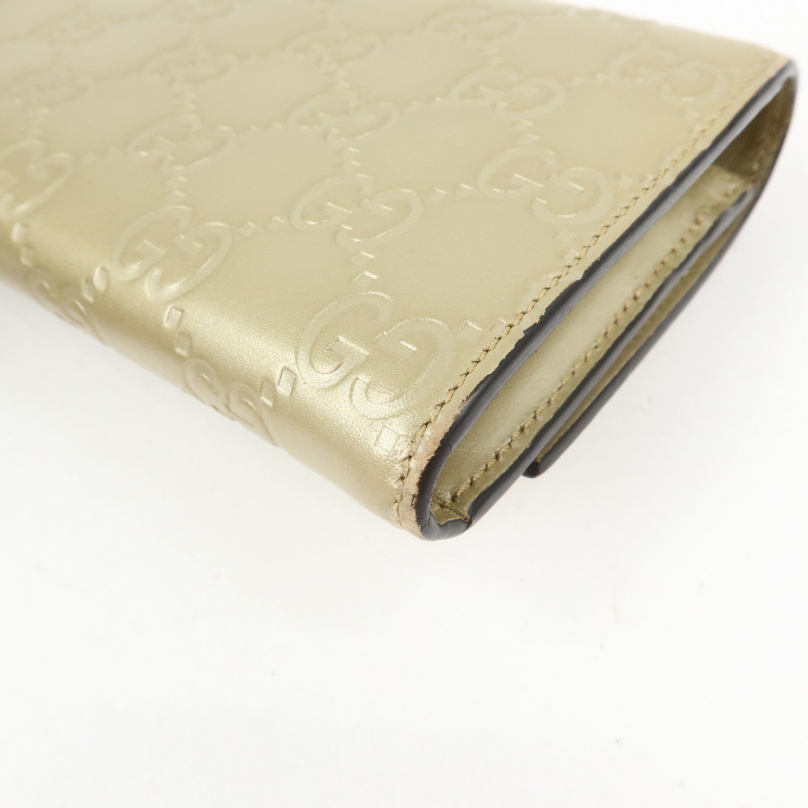 GUCCI Guccissima Interlocking G Flap Long Wallet Gold 388679