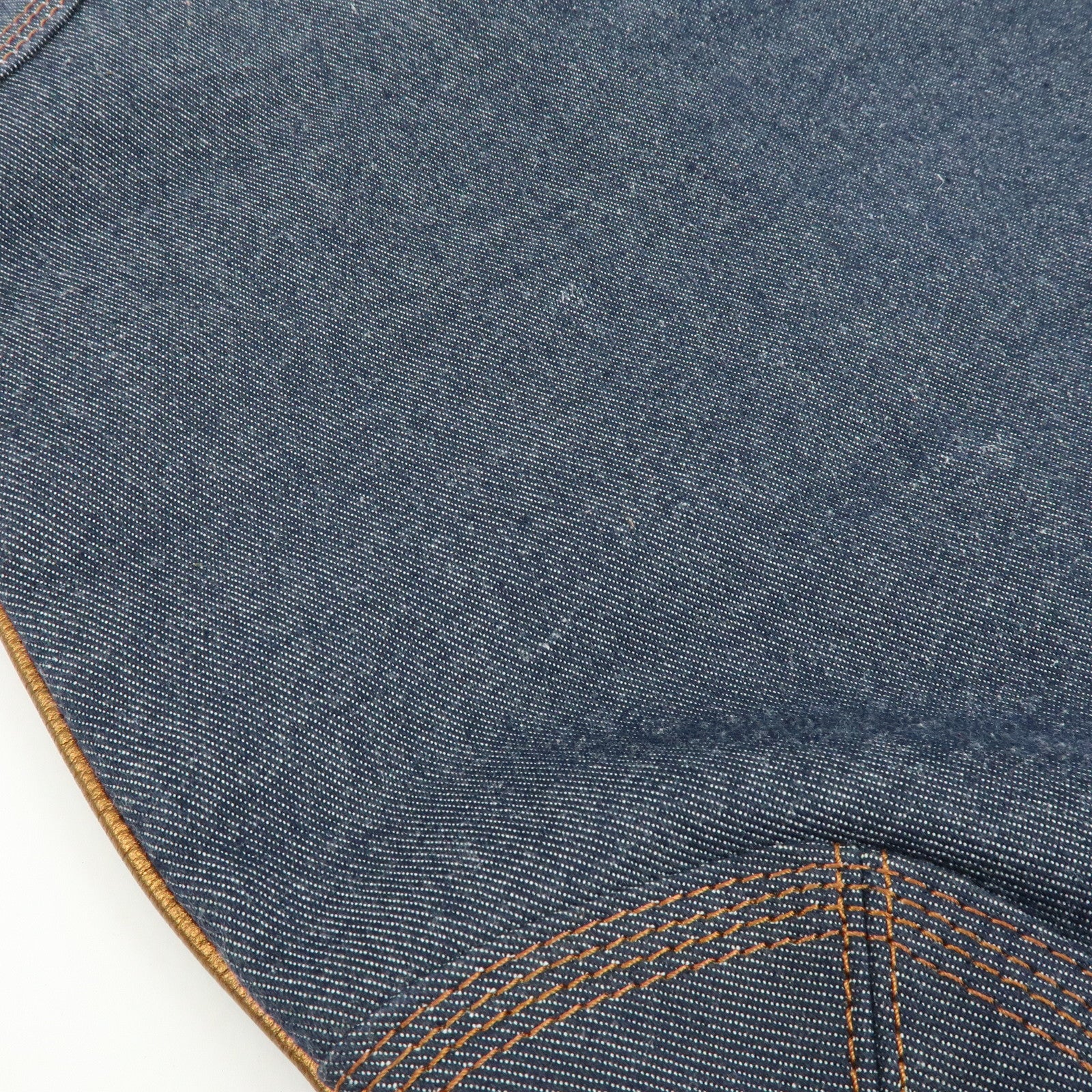 BURBERRY Blue Label Denim Leather Tote Bag Indigo Metallic Brown