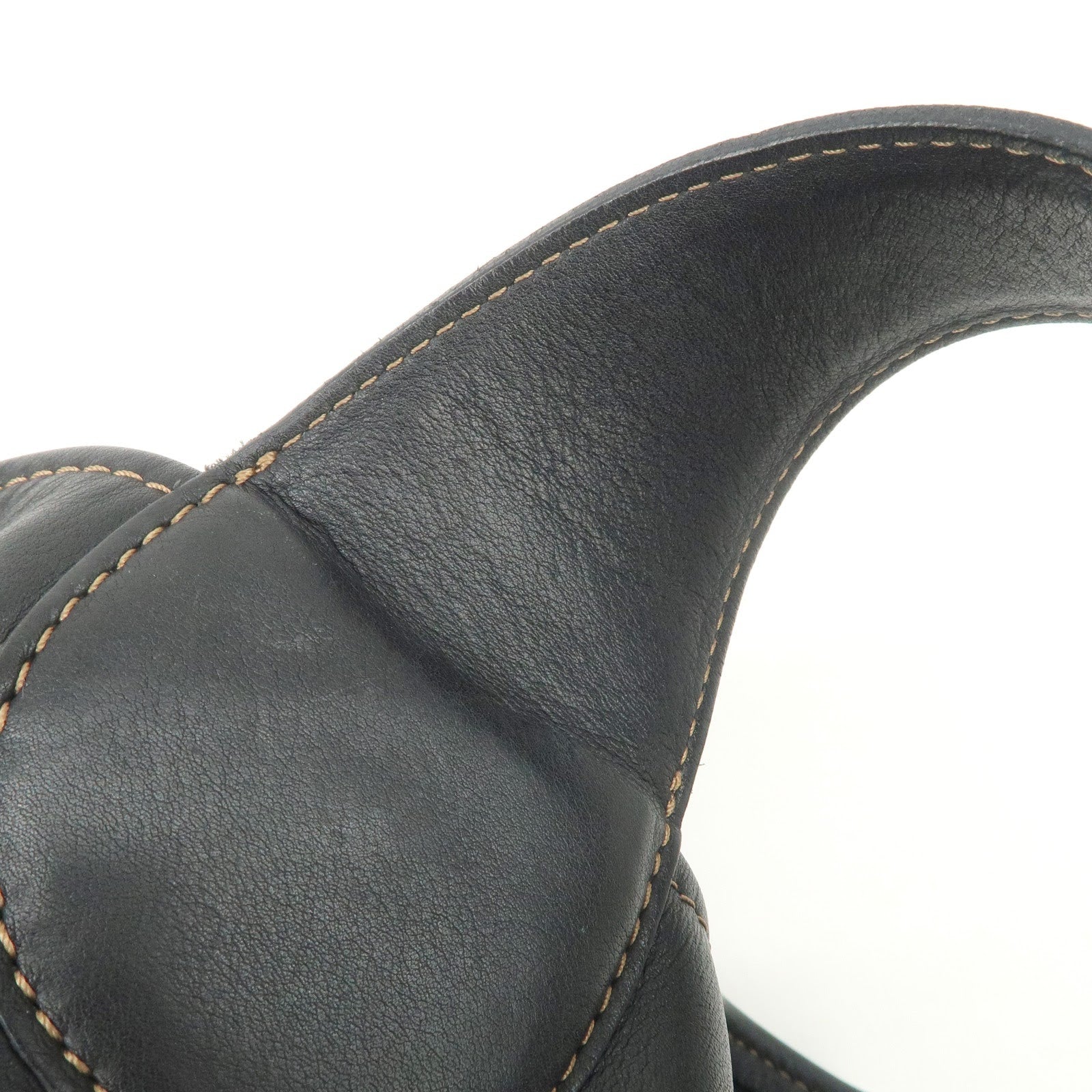 LOEWE Anton Leather Shoulder Bag Cross Body Bag Black Used