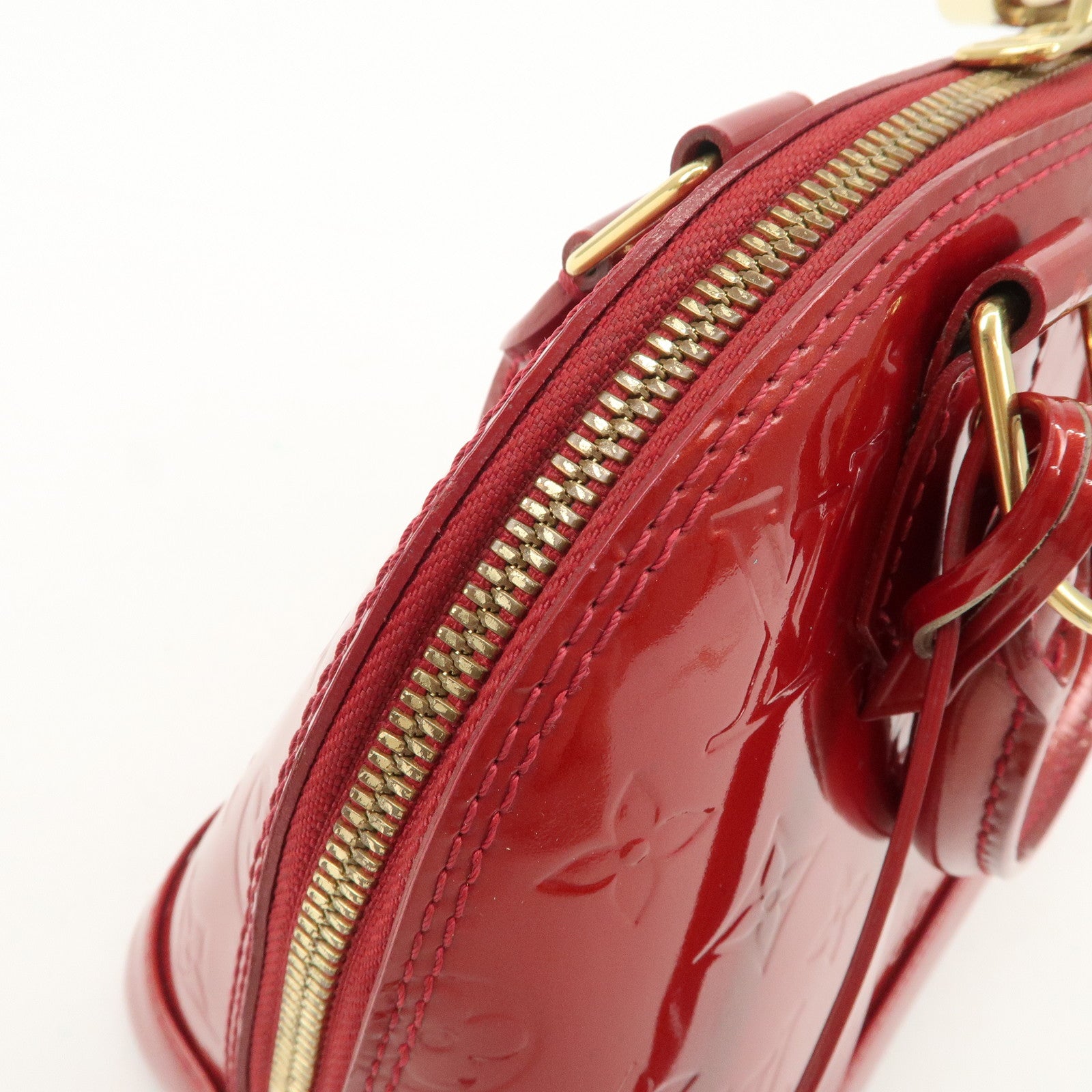 Louis Vuitton Monogram Vernis Alma BB 2Way Bag Red M91606 Used