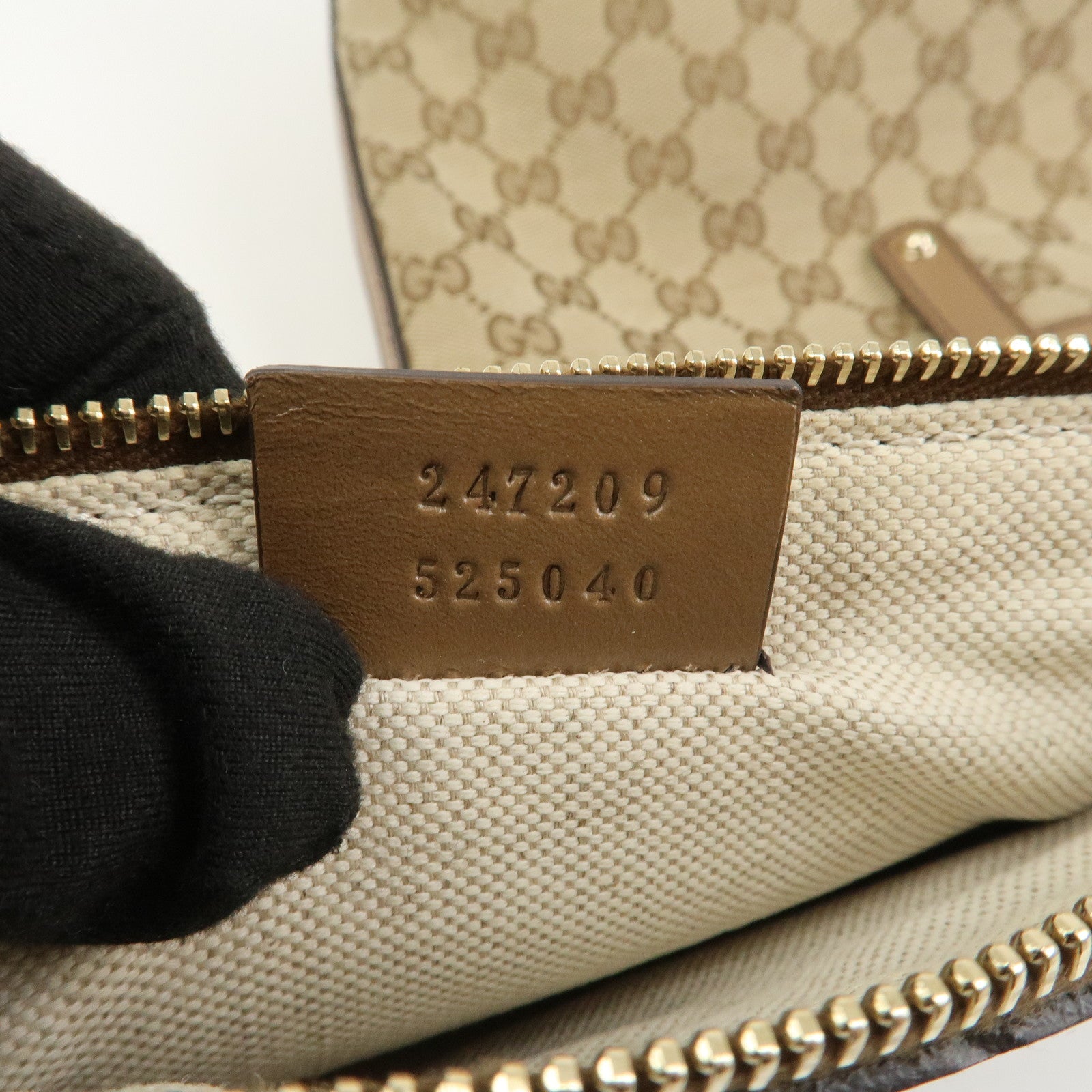 GUCCI GG Monogram Canvas Leather Tote Bag Brown 247209