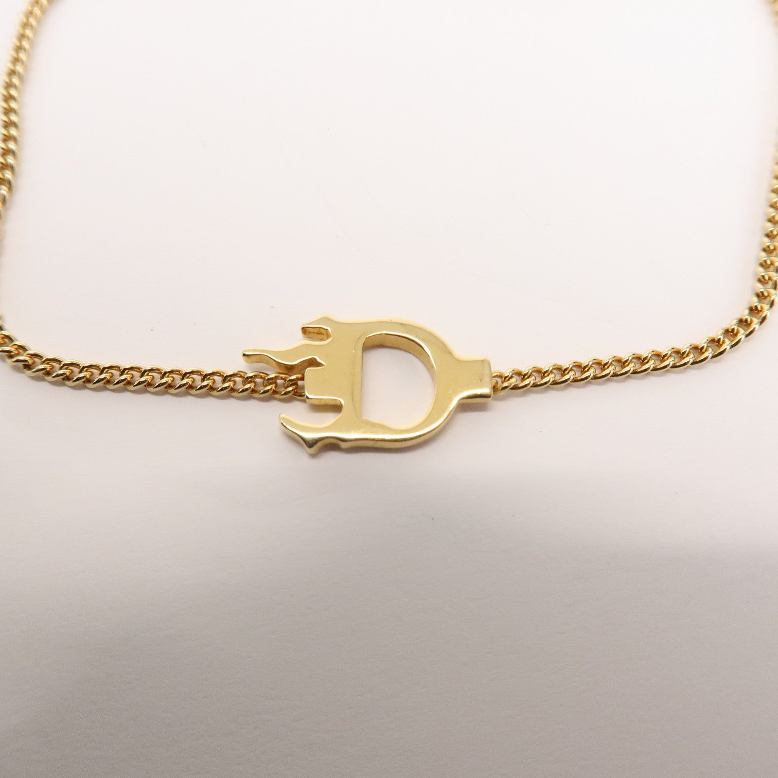 Christian Dior Logo D Motif Metal Bracelet Gold