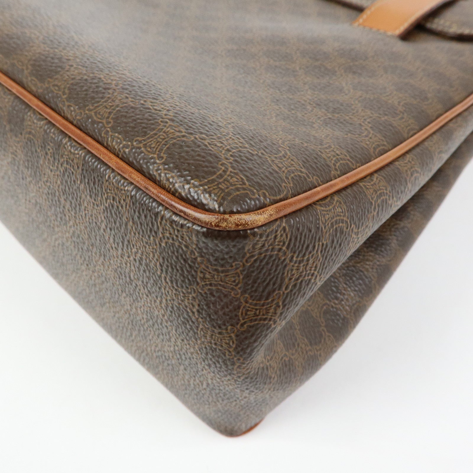 CELINE  Macadam PVC Leather Shoulder Bag Tote Bag Brown