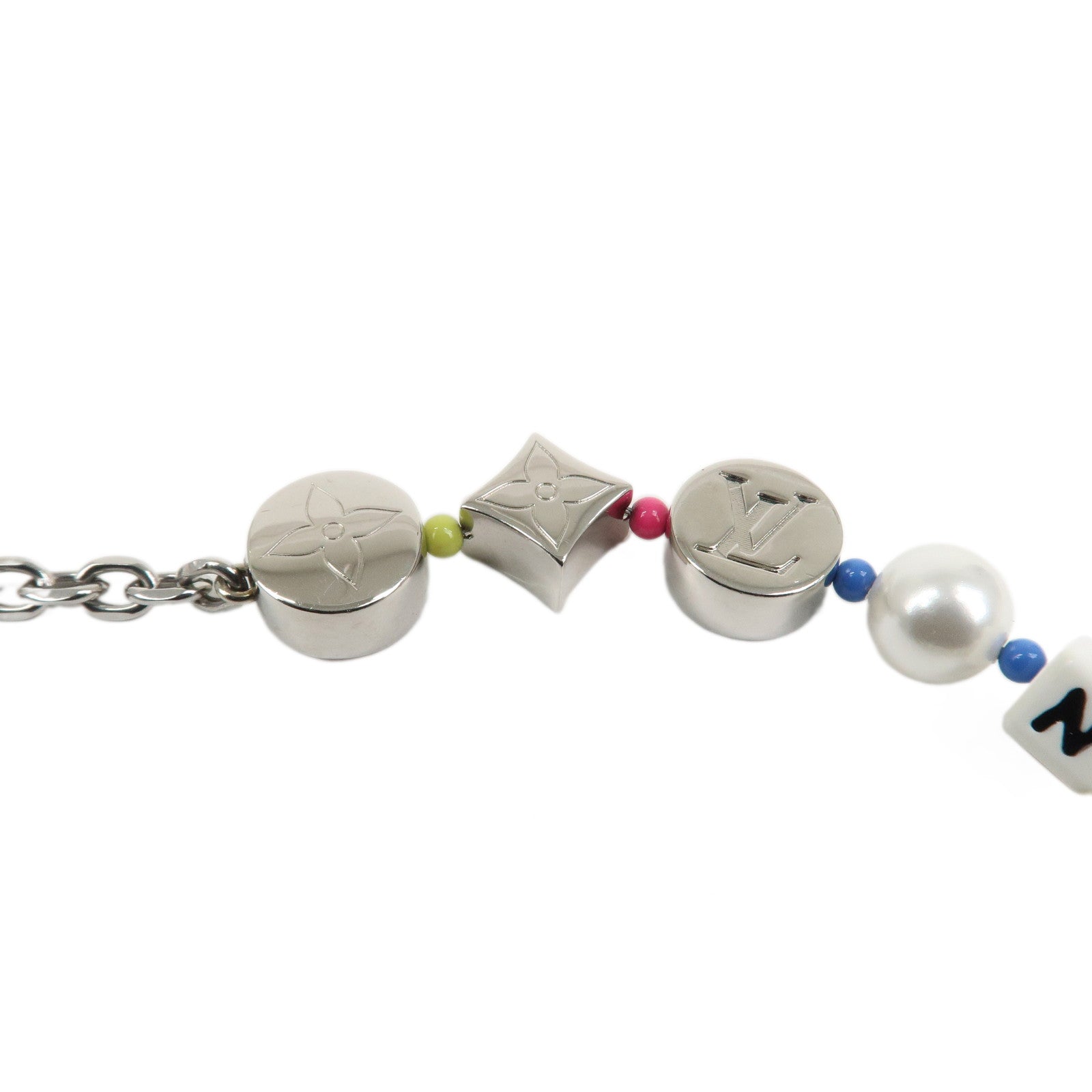 Louis Vuitton Monogram LV Fun Phone Strap Bag Charm Silver M01820