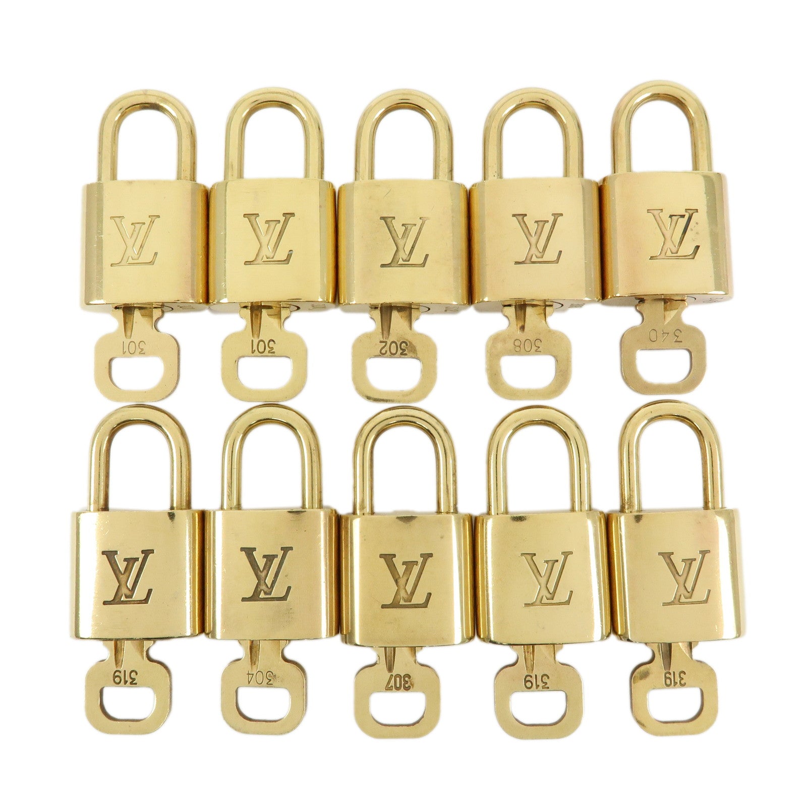 Louis Vuitton Set of 10 Lock & Key Cadena Key Lock Used