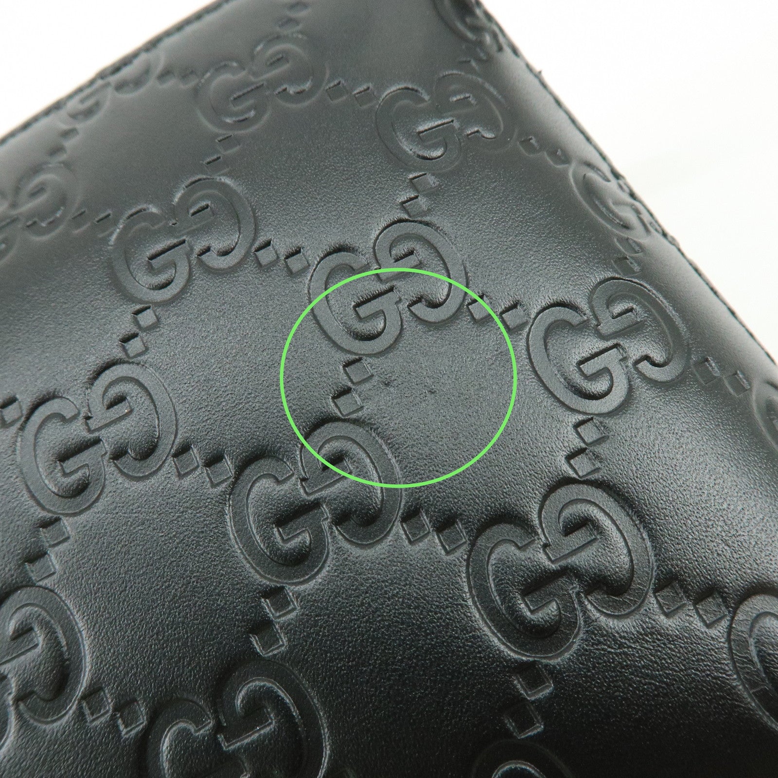 GUCCI Guccissima Leather Chain Shoulder Bag Hand Bag Black 428449